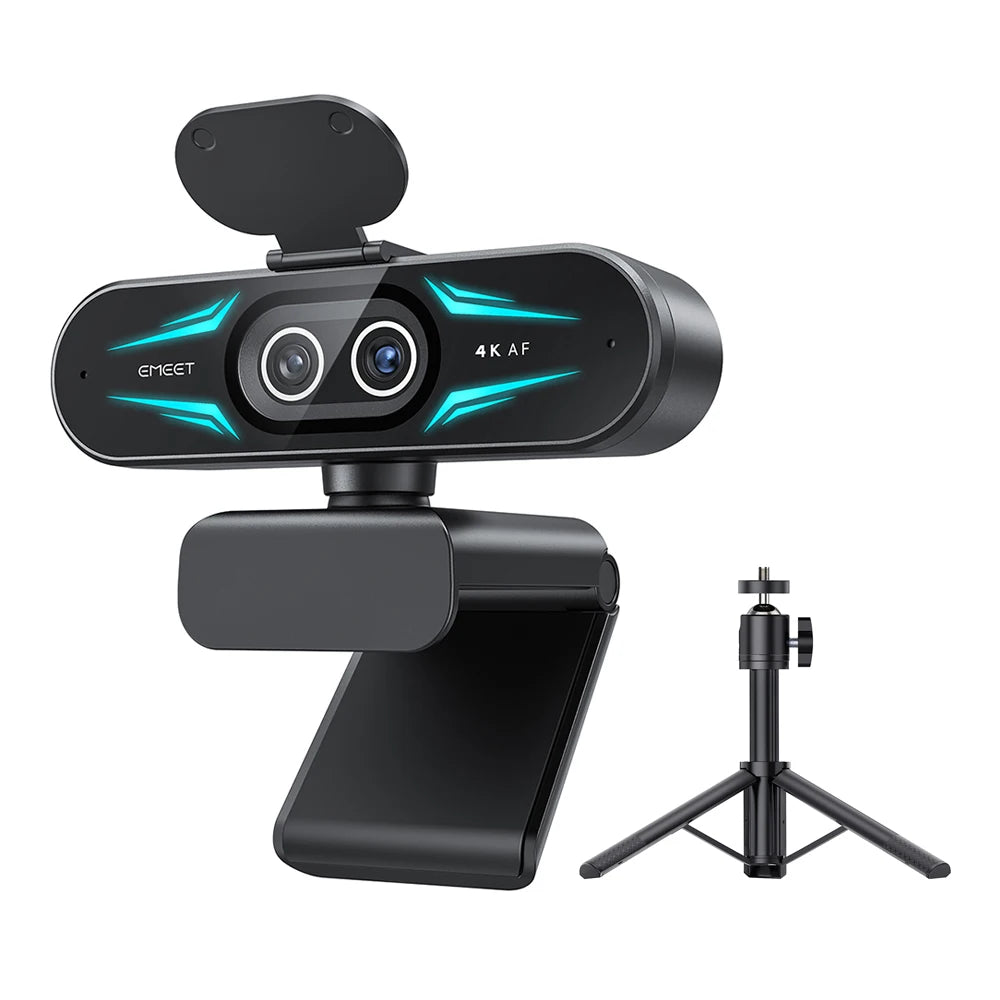 EMEET C60E 4K Dual Streaming Webcam with Tripod
