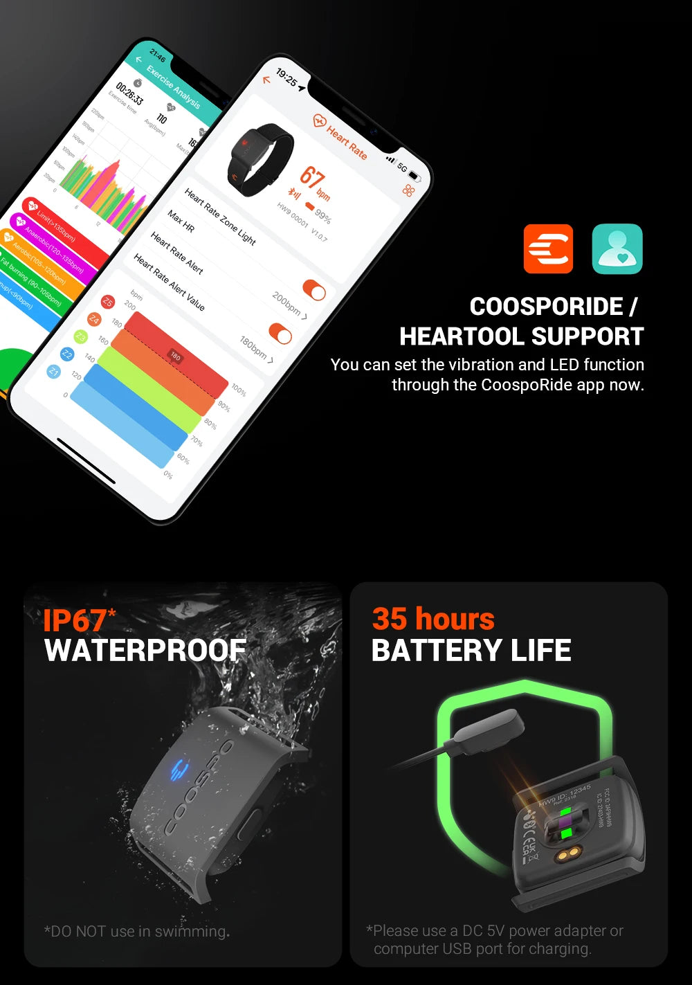 COOSPO HW9 Heart Rate Monitor Armband
