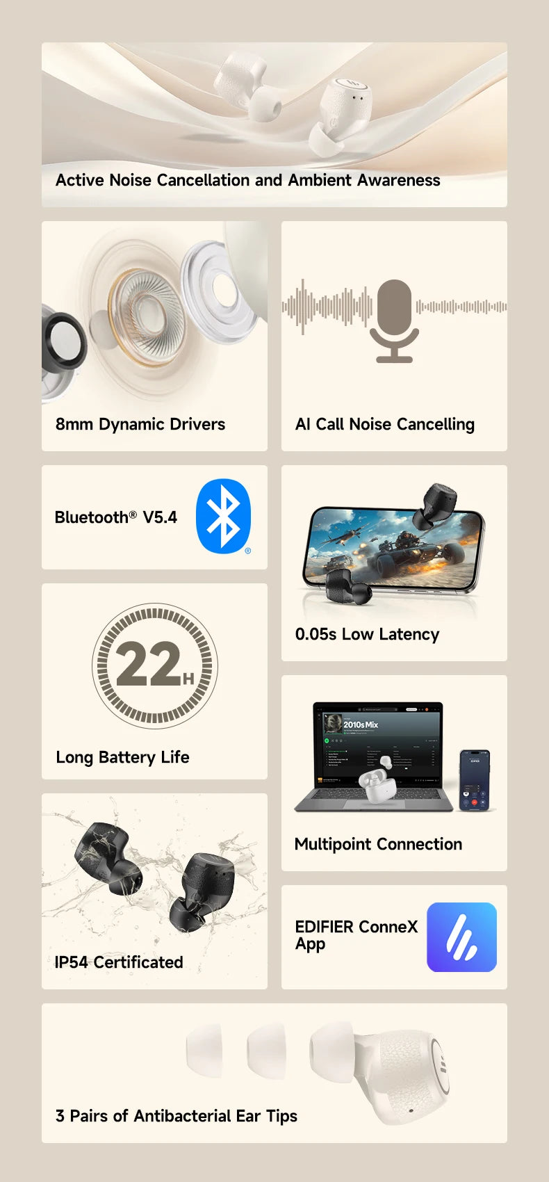 EDIFIER X3 Pro ANC Bluetooth Wireless Earbuds
