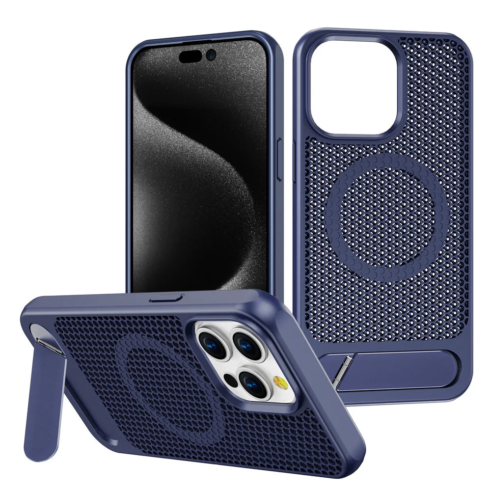 Magnetic Shockproof Cooling Case for iPhone with Stand