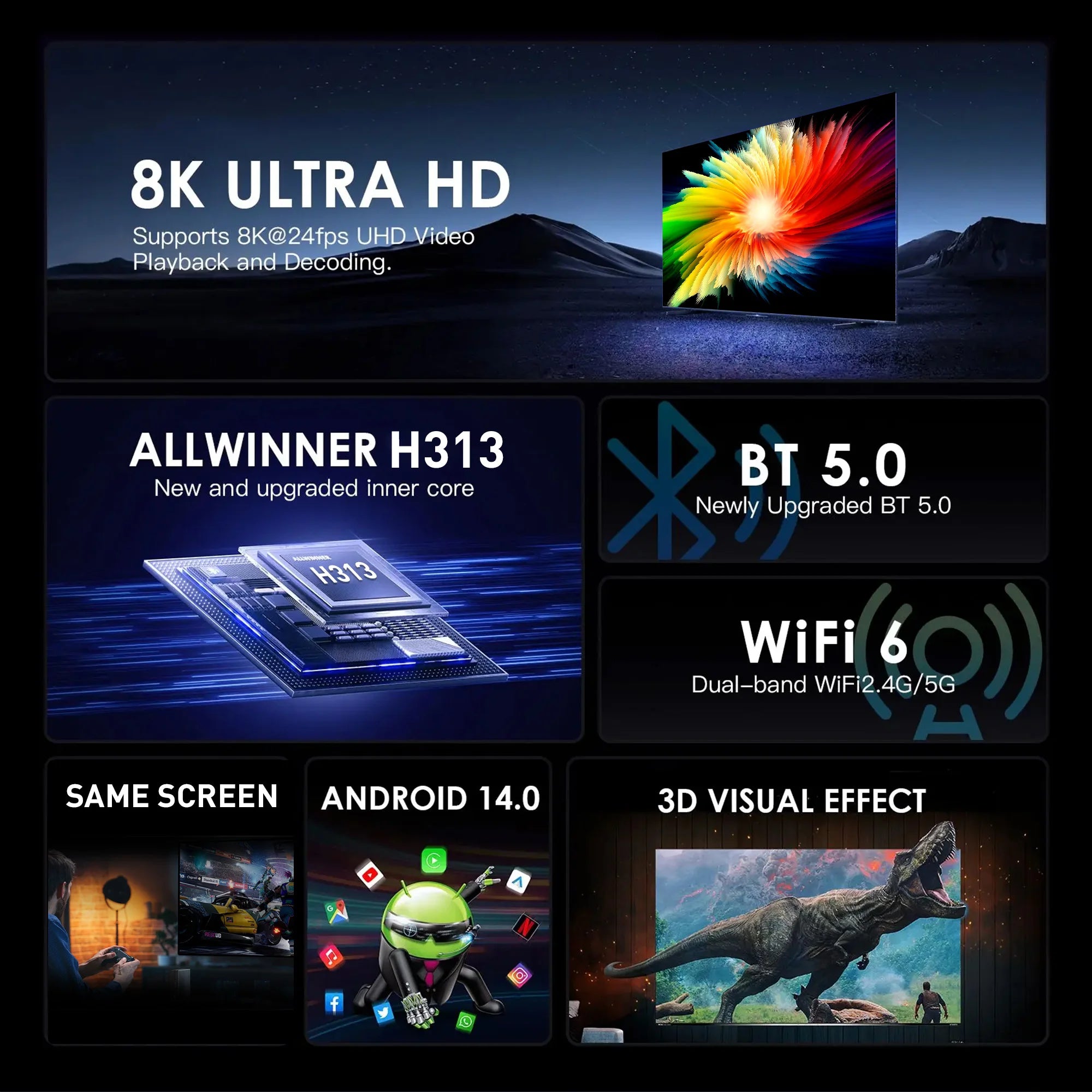 MORTAL Q1 4K Android TV Box with Google Assistant
