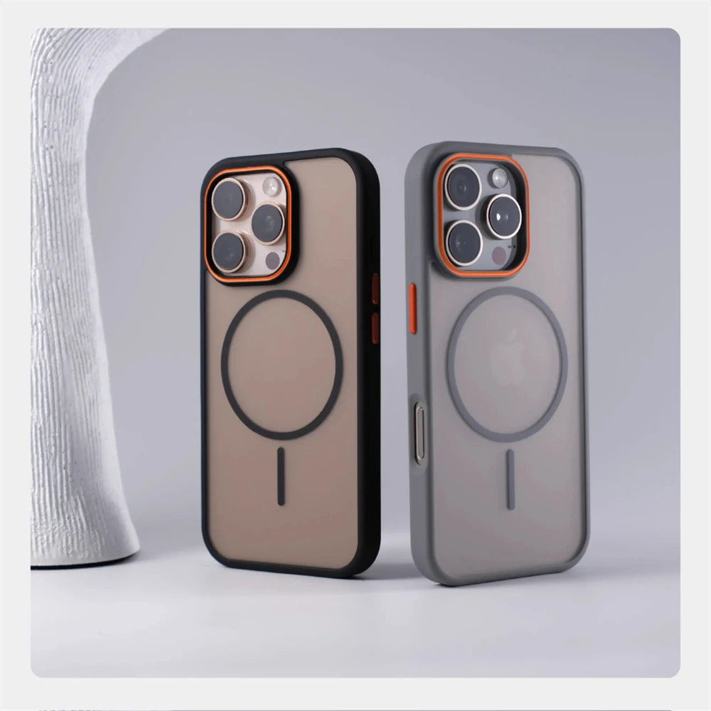 Frosted Translucent Magnetic Case for Apple iPhone