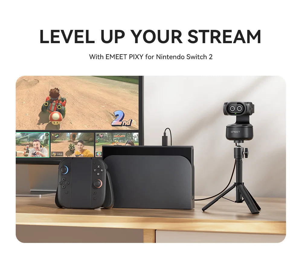 EMEET PIXY 4K Dual-Lense AI Tracking Streaming Webcam