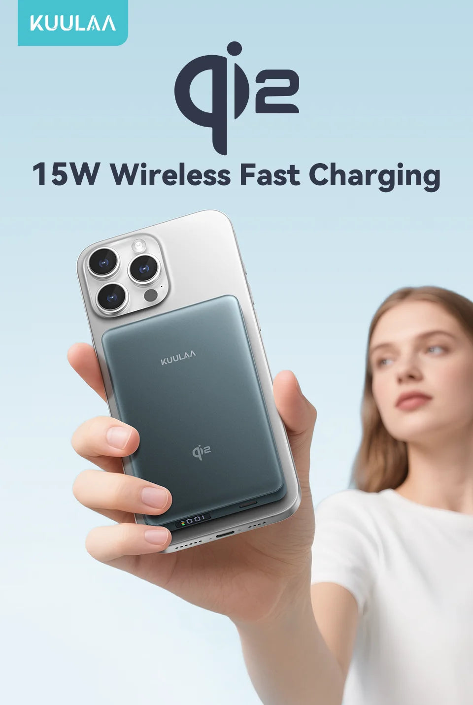 KUULAA Qi2 15W 10000mAh Magnetic Portable Charger and Power Bank