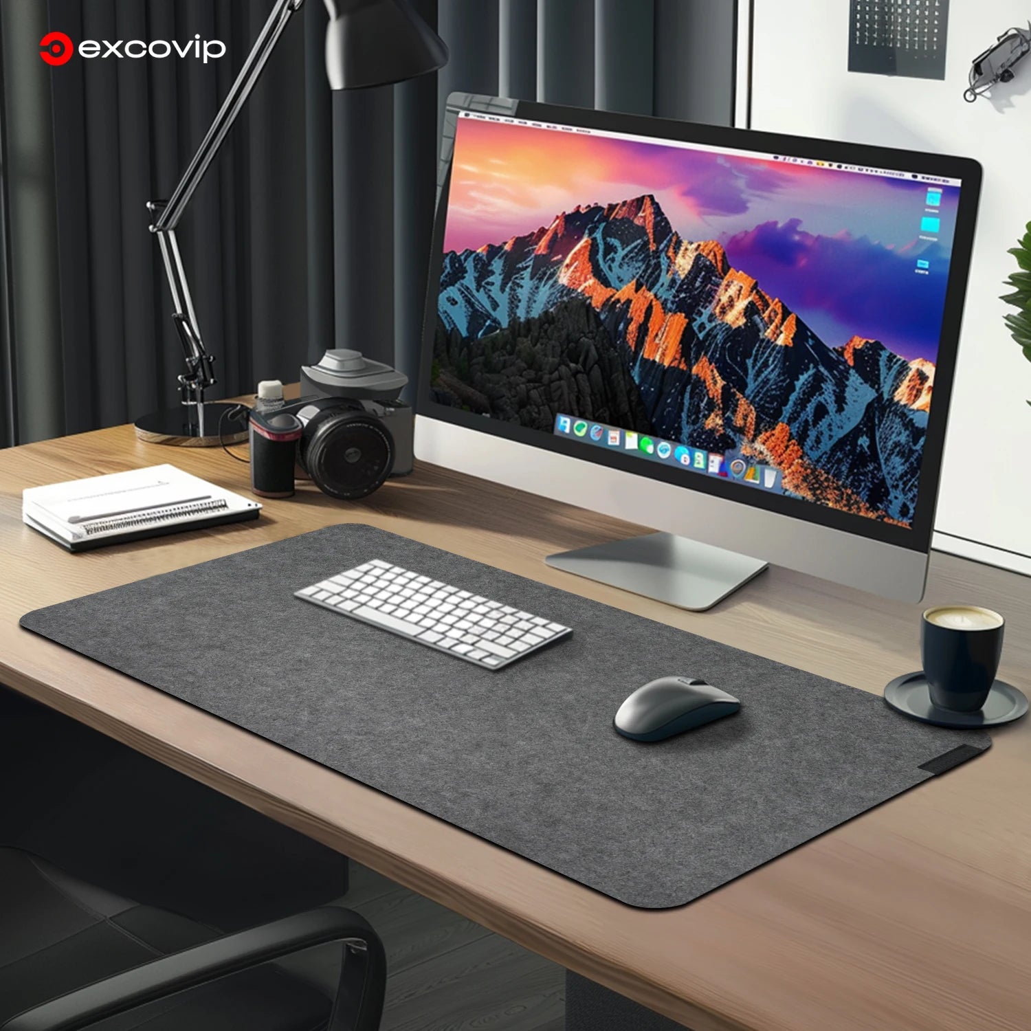 EXCO Large Non-Slip Felt Desk Mat & Gaming Pad