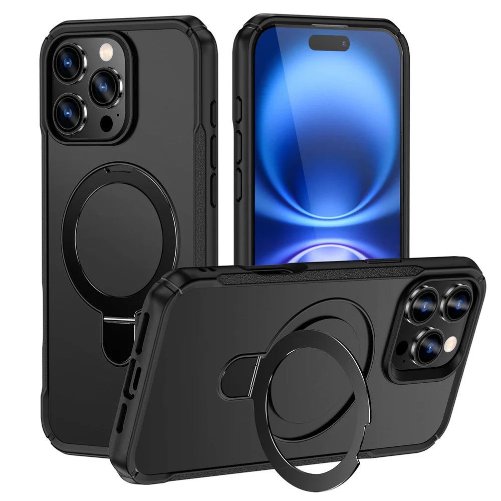 Magsafe Shockproof Case for iPhone with Rotating Stand