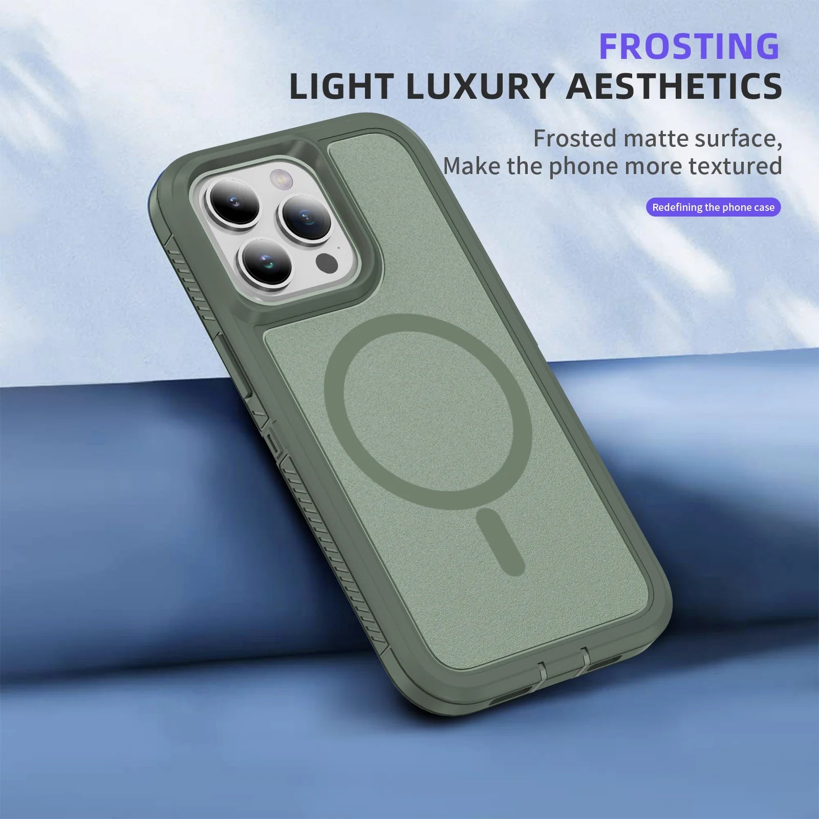 MagSafe Shockproof Double Layer Matte Case for iPhone