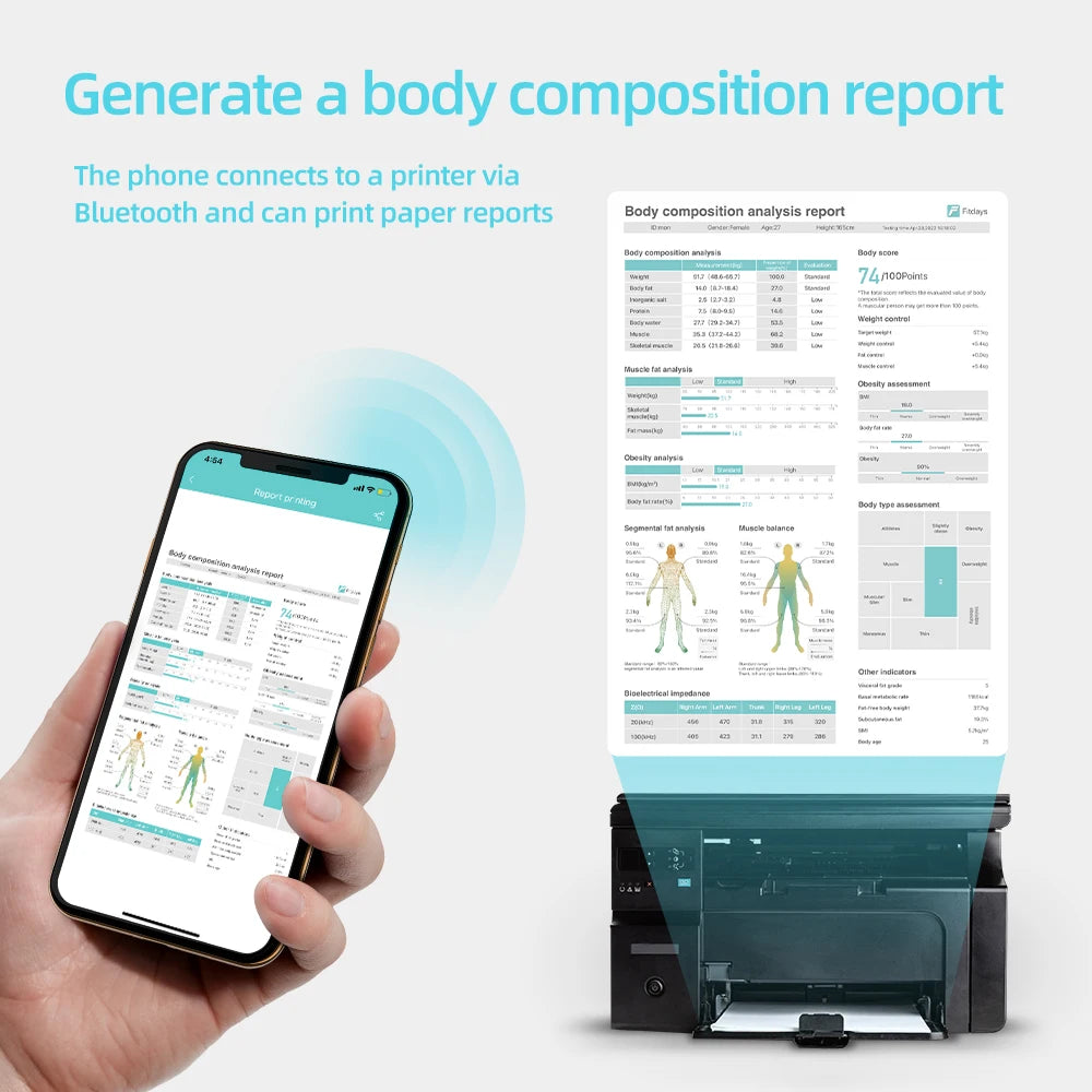 FITDAYS FG2305ULB Bluetooth Smart Body Scales - White