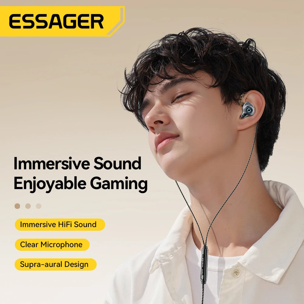ESSAGER S25 USB-C Detachable Wired Earphones