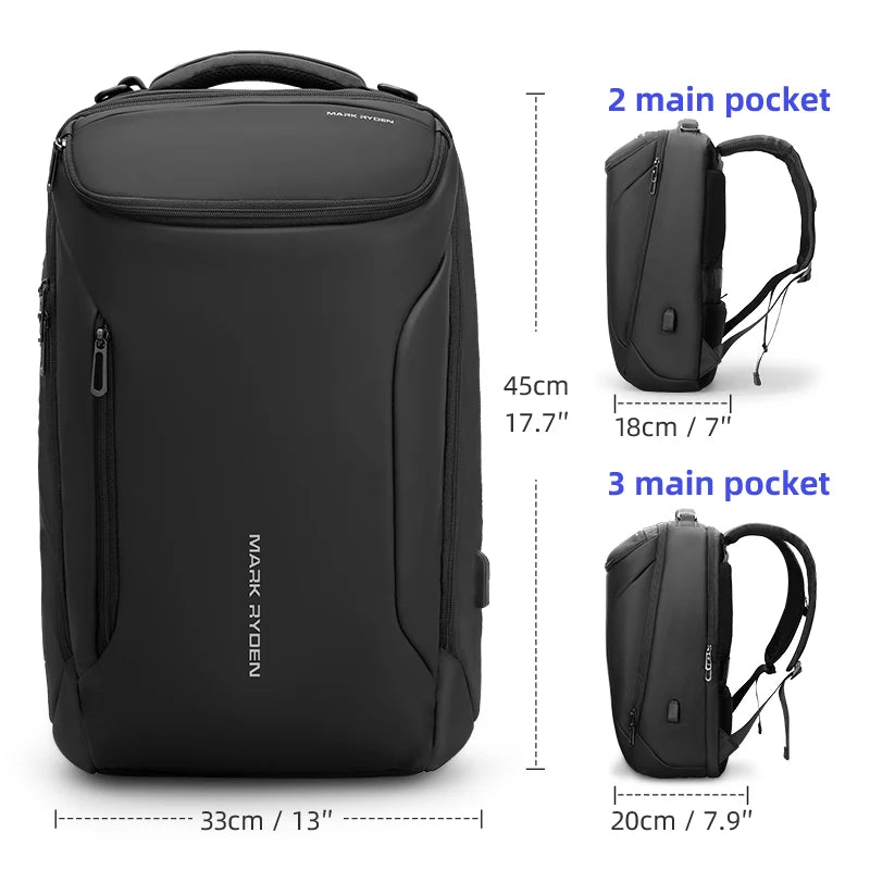 MARK RYDEN MR9031 Business Travel Backpack with USB Charging Port
