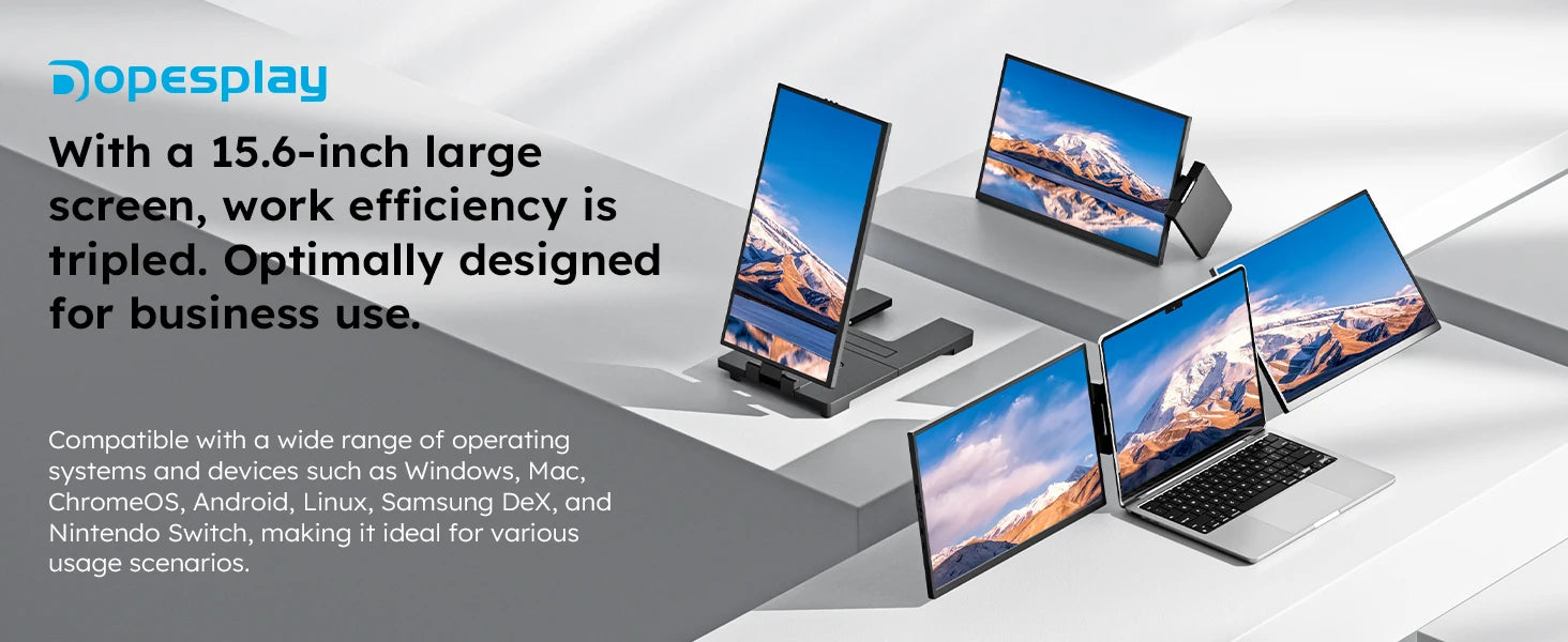 DOPESPLAY Full HD 15.6" Portable Monitor and Laptop Screen Extender