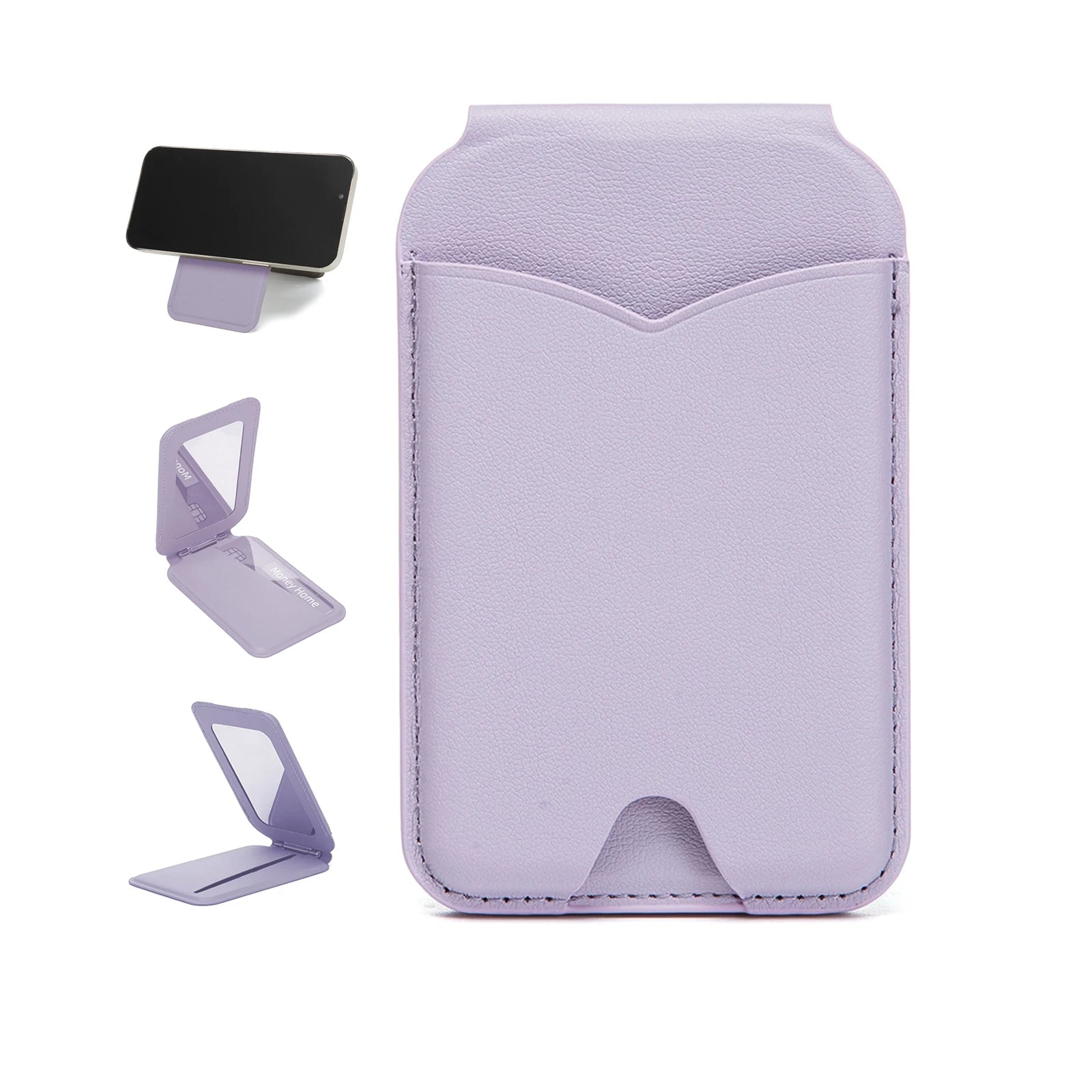 Leather MagSafe® Wallet Stand and Mirror for Apple iPhone