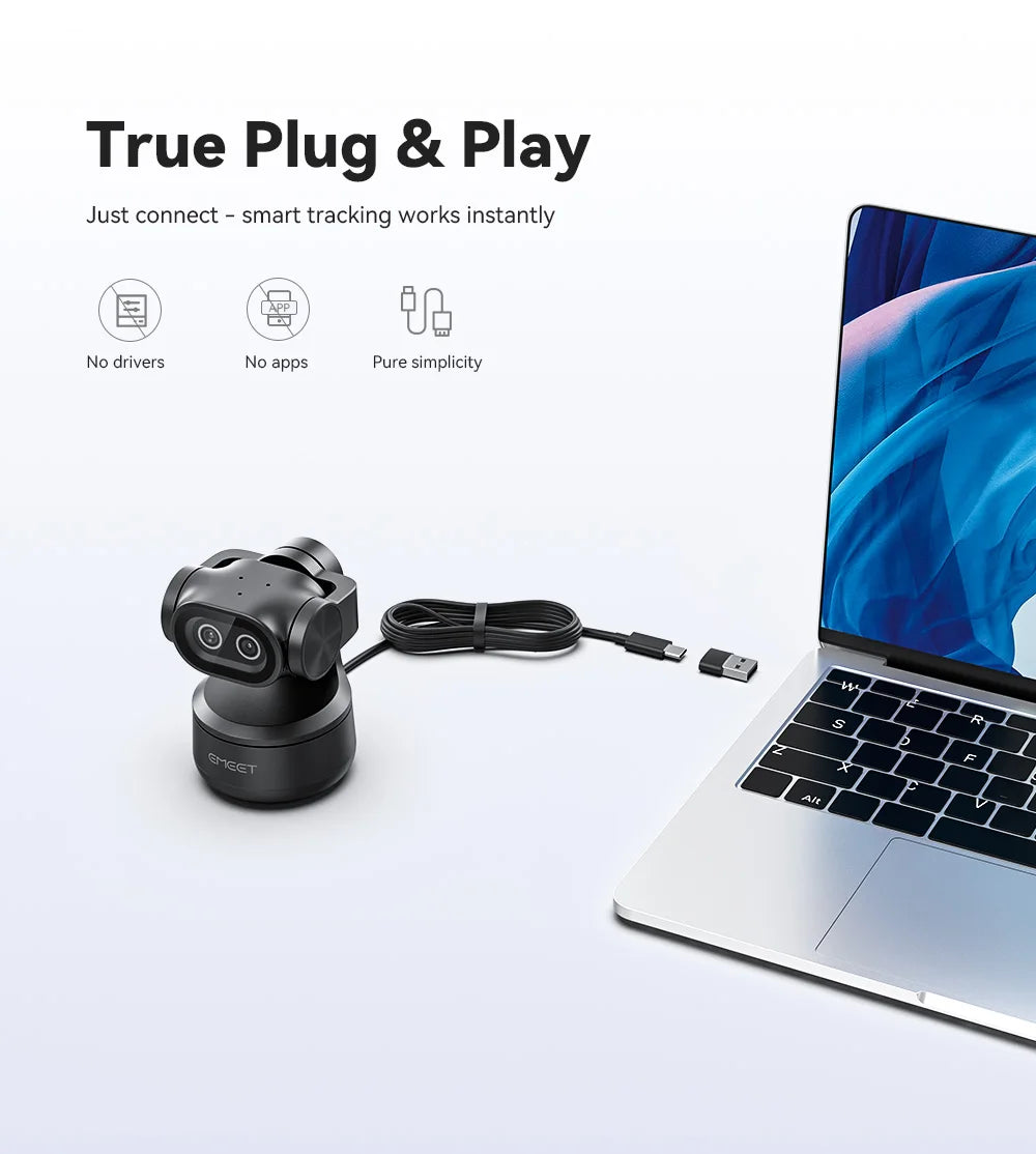 EMEET PIXY 4K Dual-Lense AI Tracking Streaming Webcam