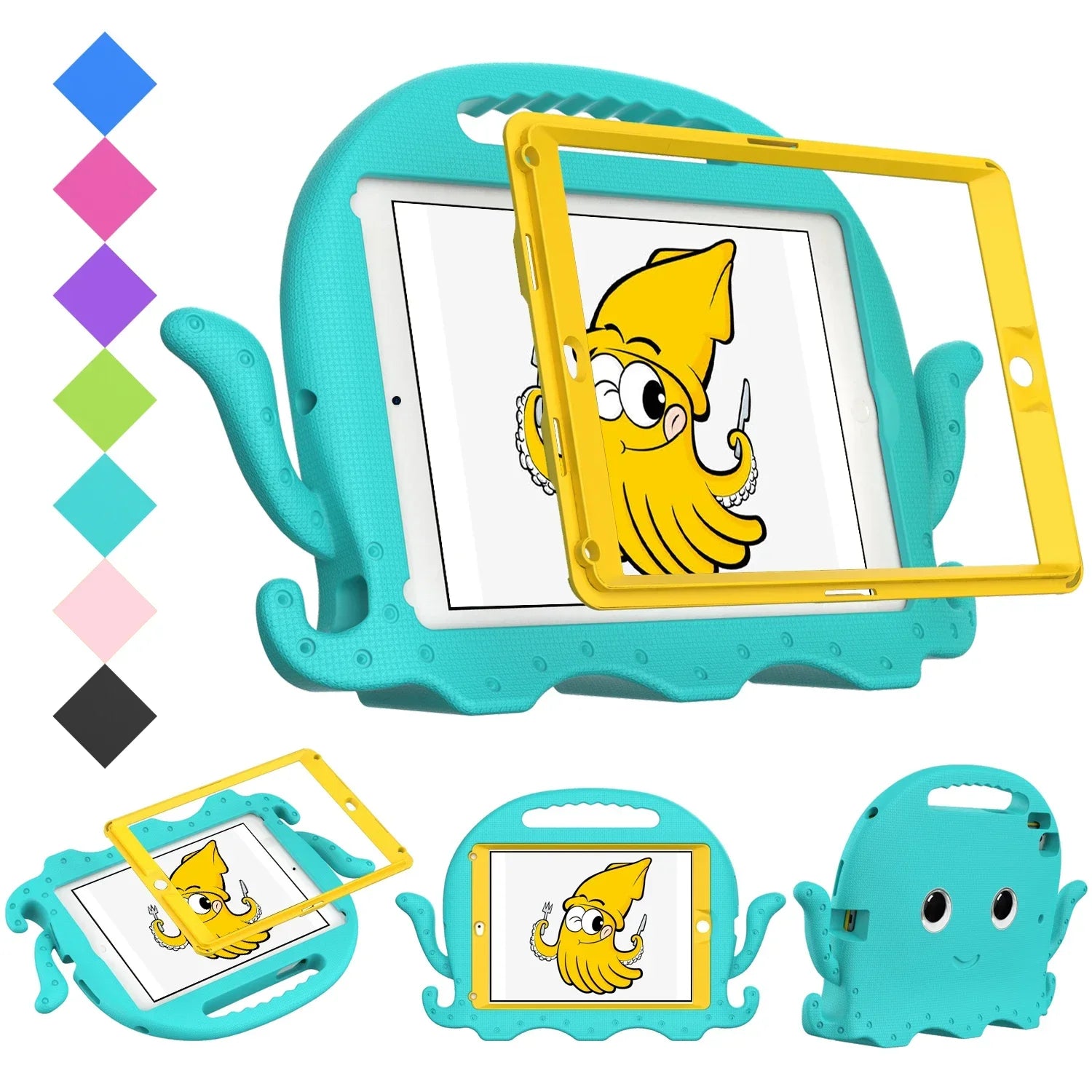 Octopus Shockproof and Protective iPad Case for Kids