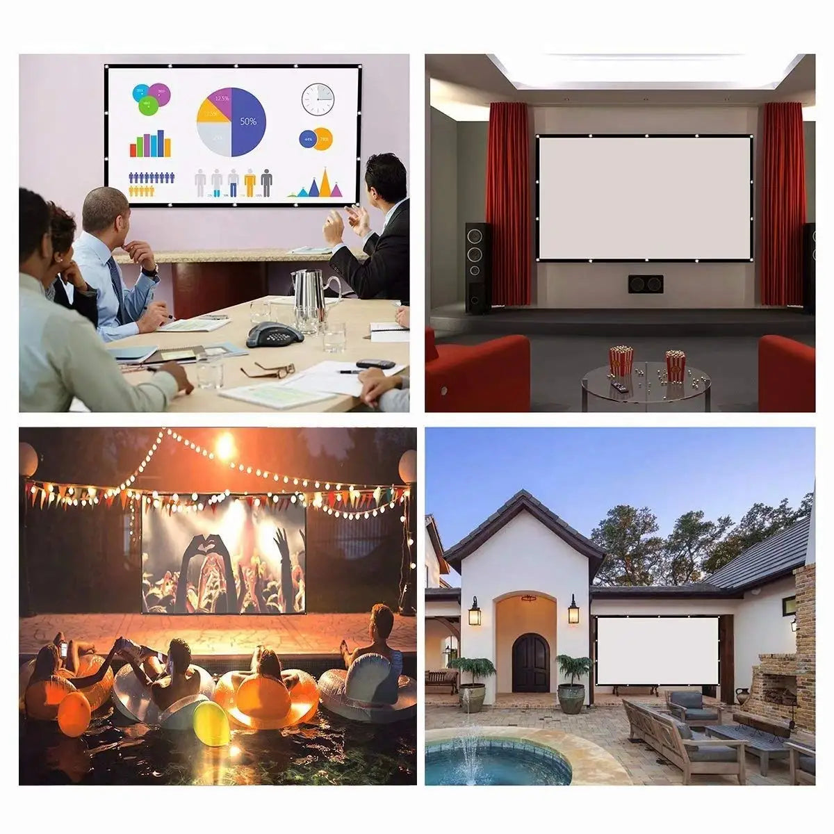 SALANGE PSB001 16:9 Matte White Portable Projector Screen