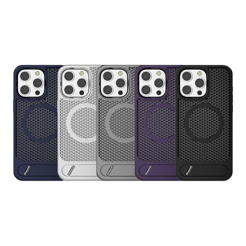Magnetic Shockproof Cooling Case for iPhone with Stand