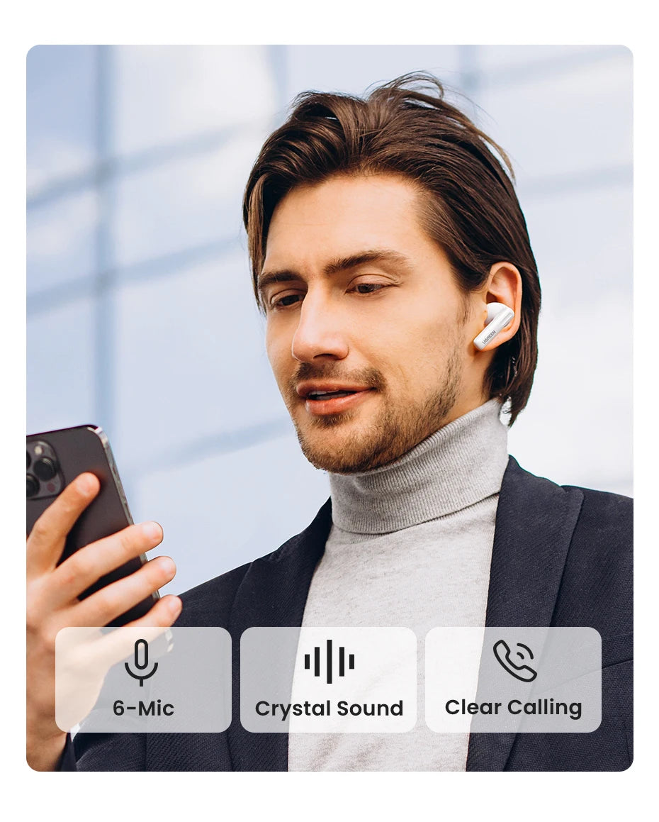 UGREEN T6s Hybrid Active Noise Cancelling Bluetooth Wireless Earbuds