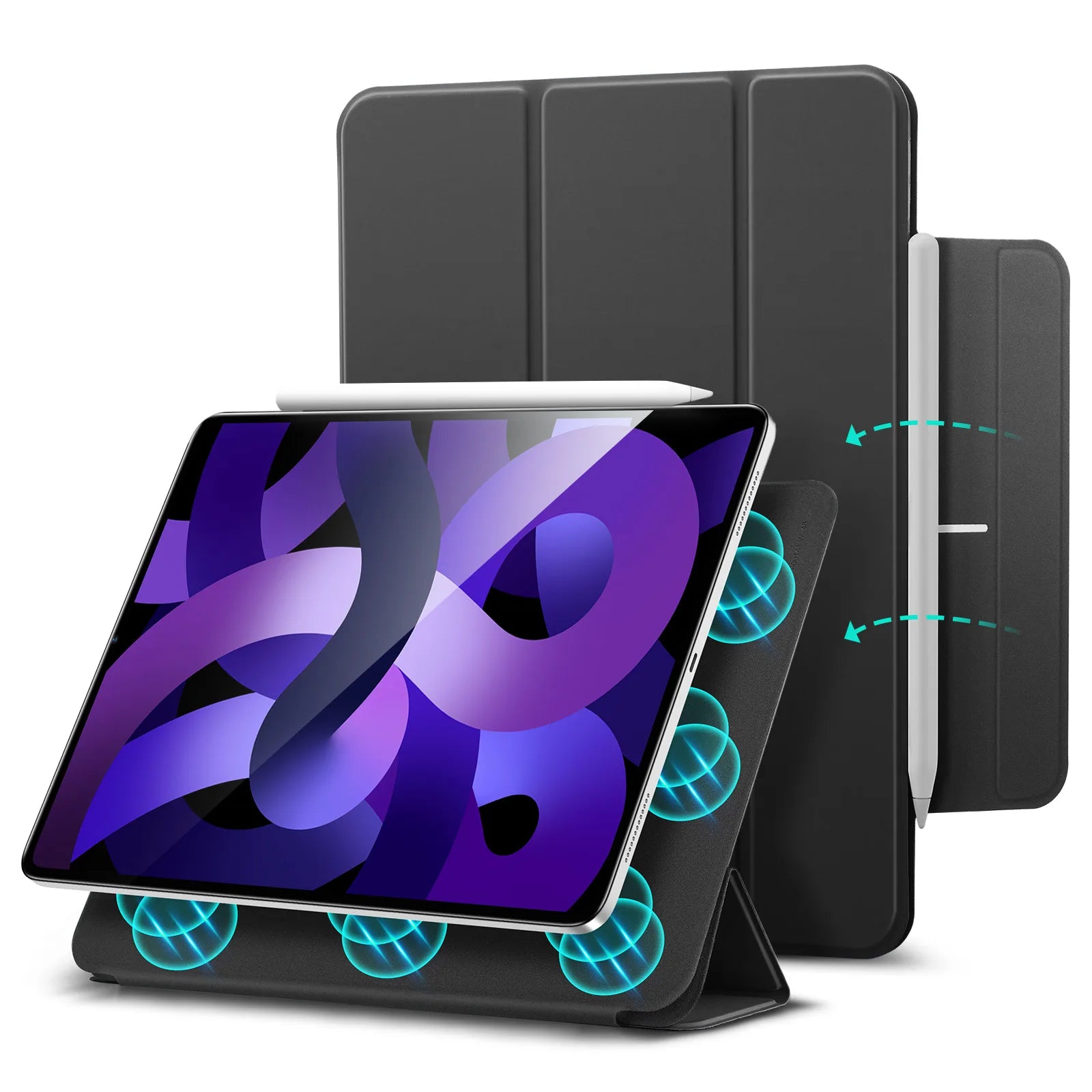 Magnetic Smart Cover Case For IPad 2, 3, 4 - Tri-Fold Ultra Slim Transparent Screen Protector