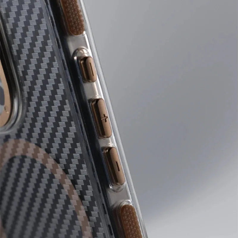 Carbon Fibre Texture MagSafe Shockproof Case for iPhone