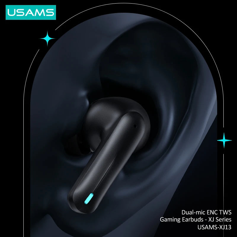 Experience immersive gaming with the USAMS XJ13 TWS Bluetooth Wireless Gaming Earbuds. Enjoy lag-free audio, ergonomic design, and long-lasting battery life for unbeatable performance.