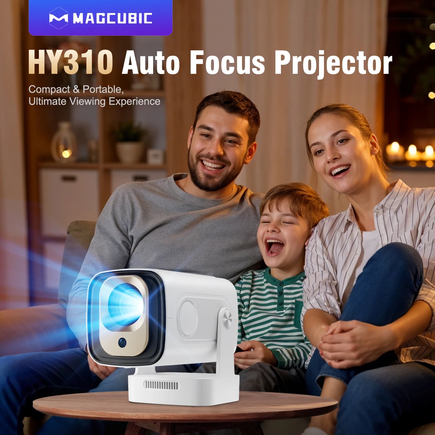 MAGCUBIC HY310 Portable Home Cinema Projector with Google Assistant