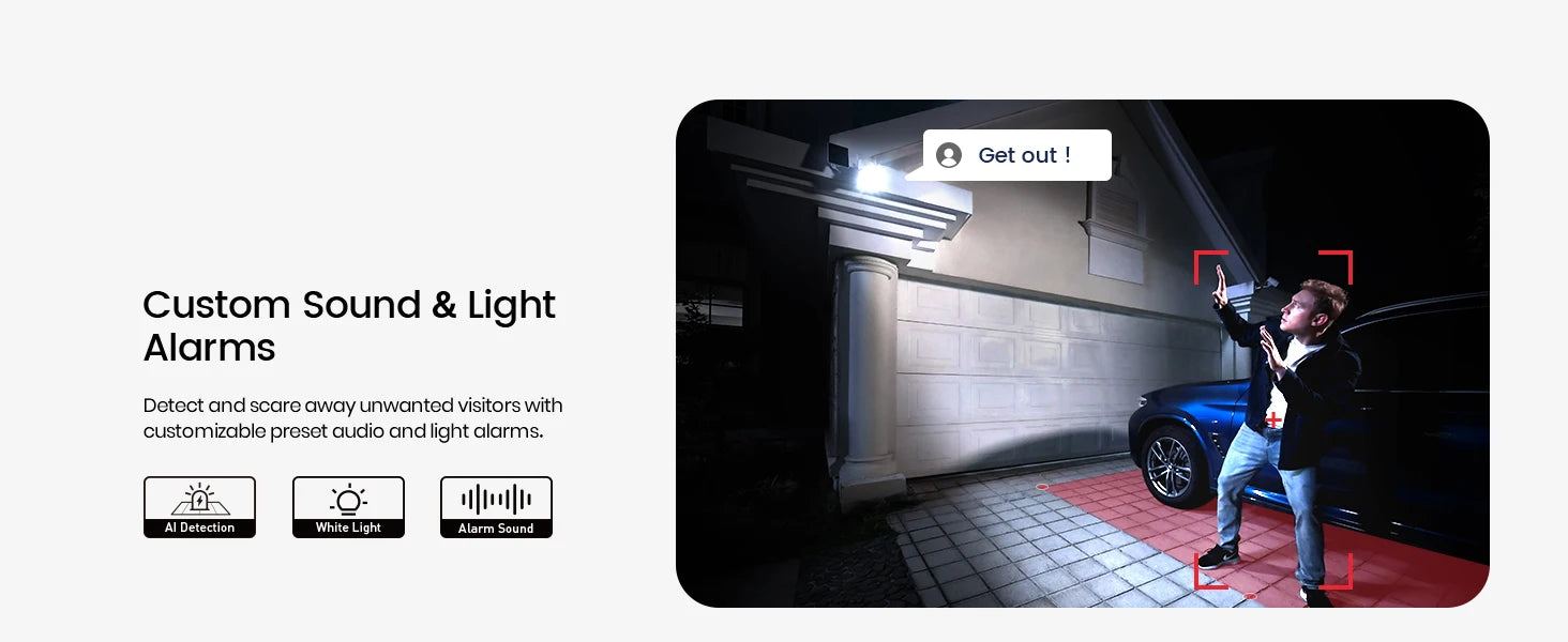 AOSU 3MP Solar Powered Home Security Camera Kit