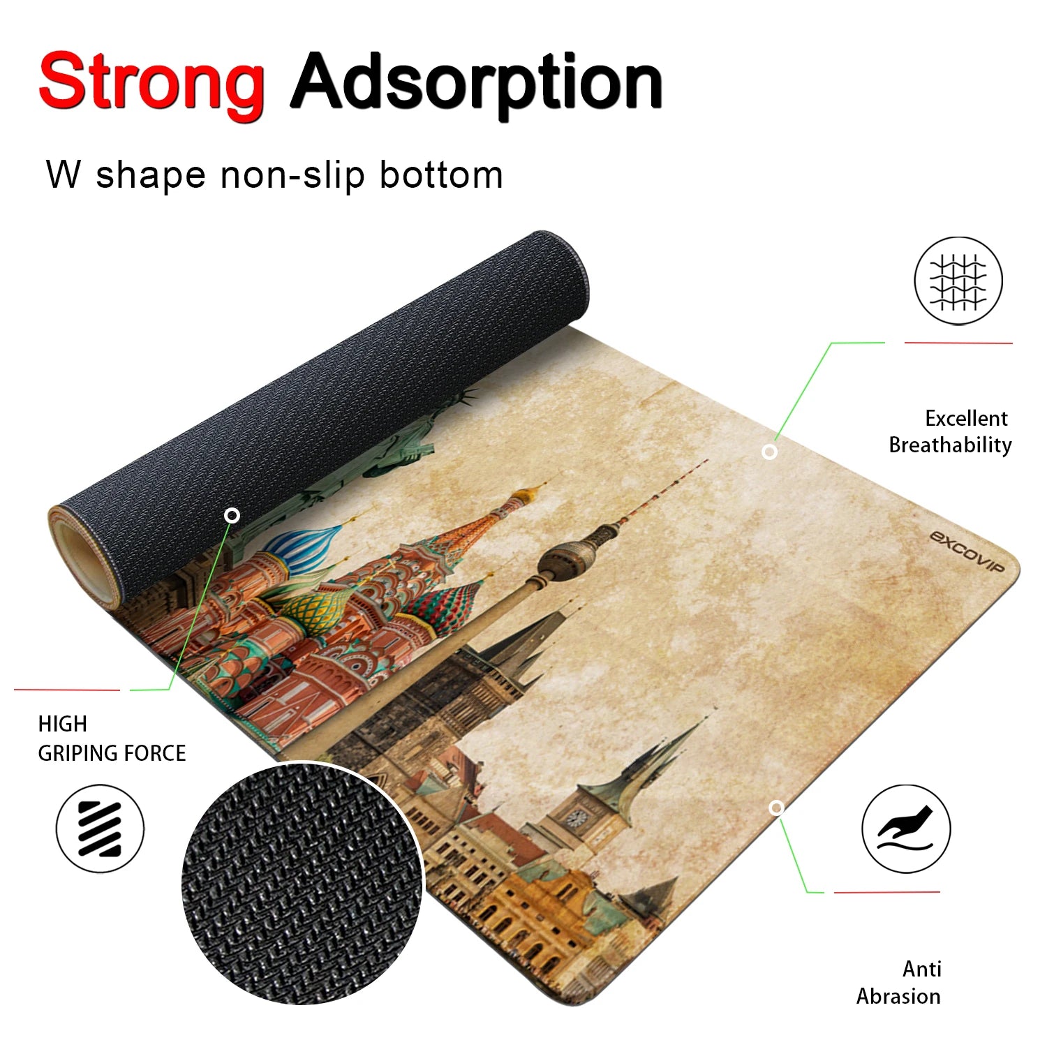 EXCO Non-Slip Landmark Desk Mat & Gaming Pad