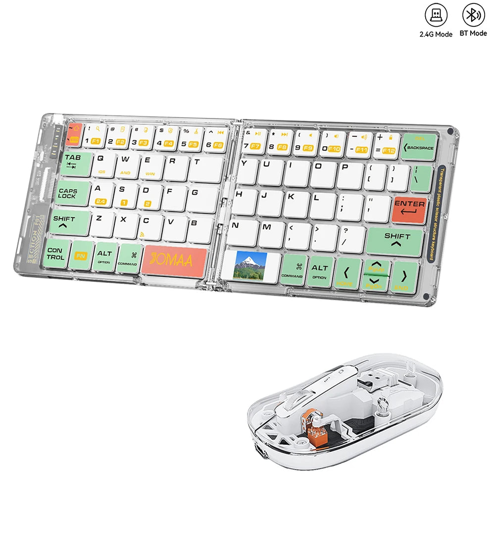 JOMAA Rechargeable Foldable Bluetooth Wireless Keyboard and Mouse