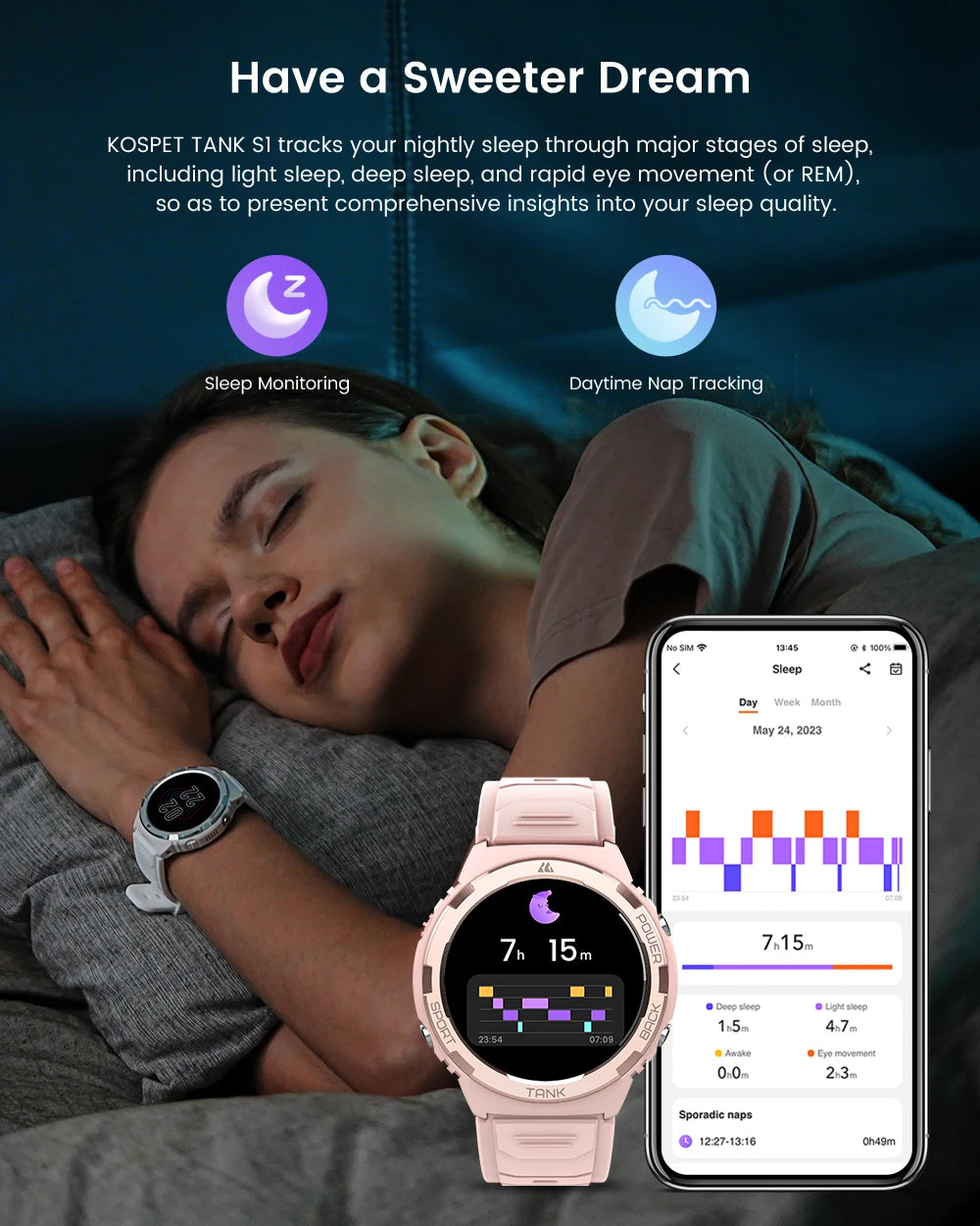 KOSPET Tank S1 1.30" AMOLED Smart Watch