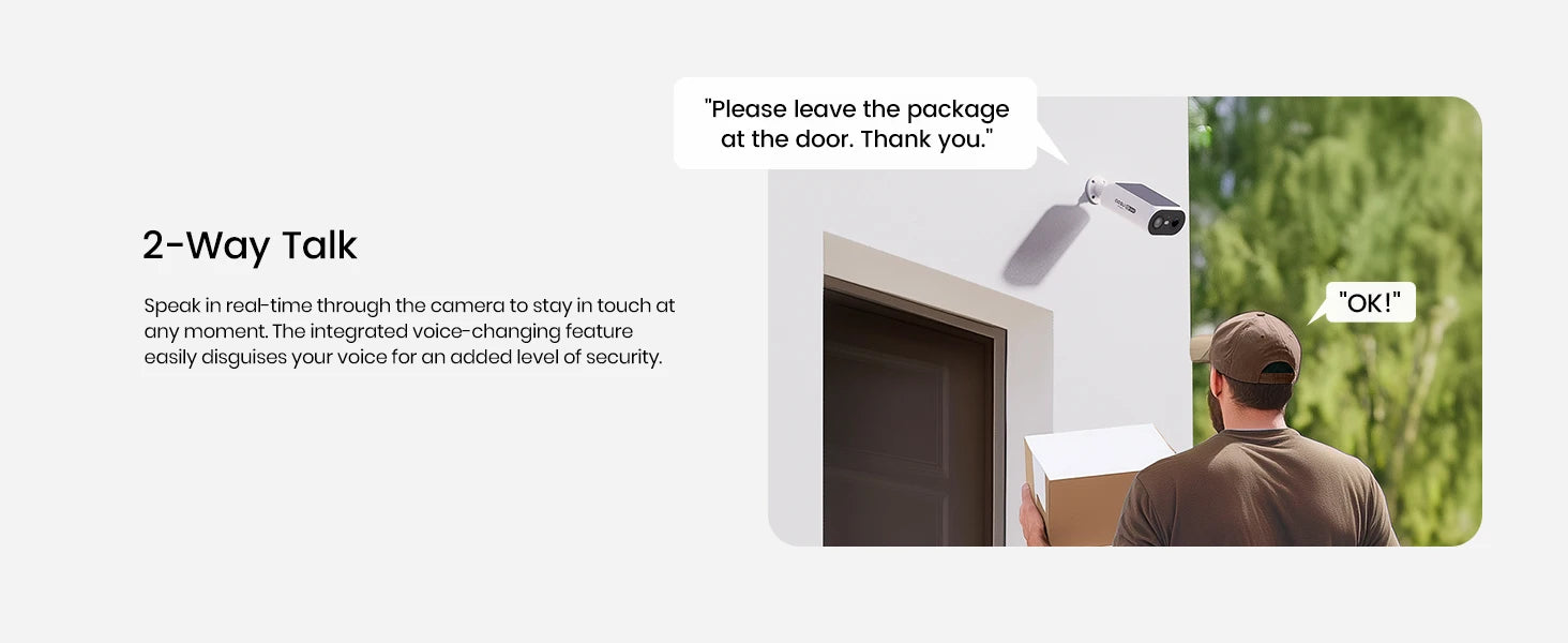 AOSU 3MP Solar Powered Wireless Home Security Camera Kit - 4pk
