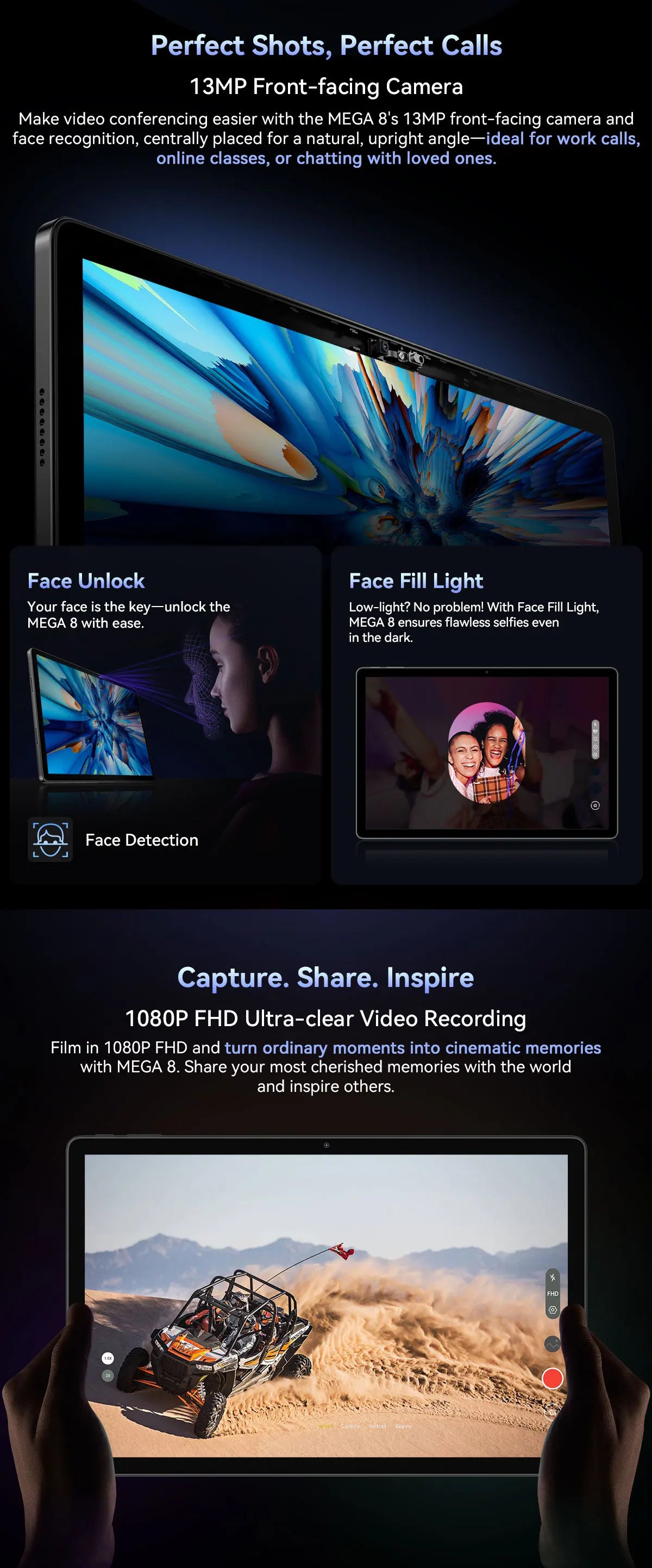 BLACKVIEW Mega 8 13" FHD 4G Android Tablet - 256GB