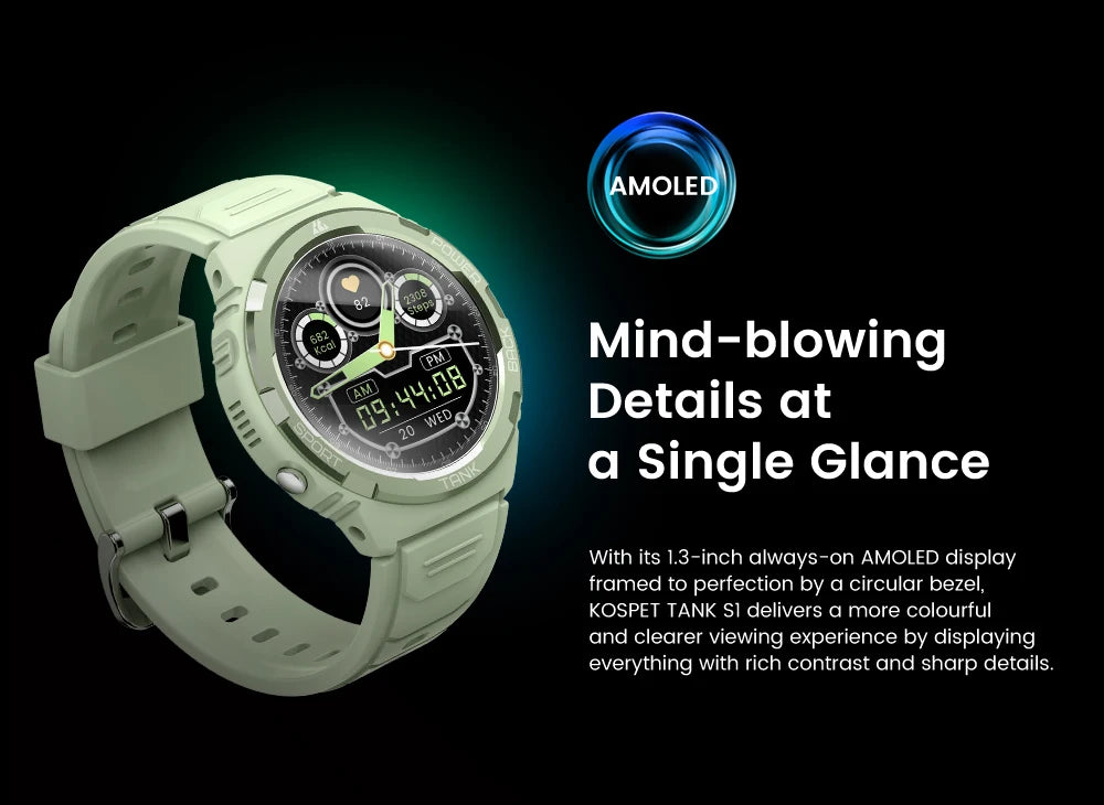 KOSPET Tank S1 1.30" AMOLED Smart Watch