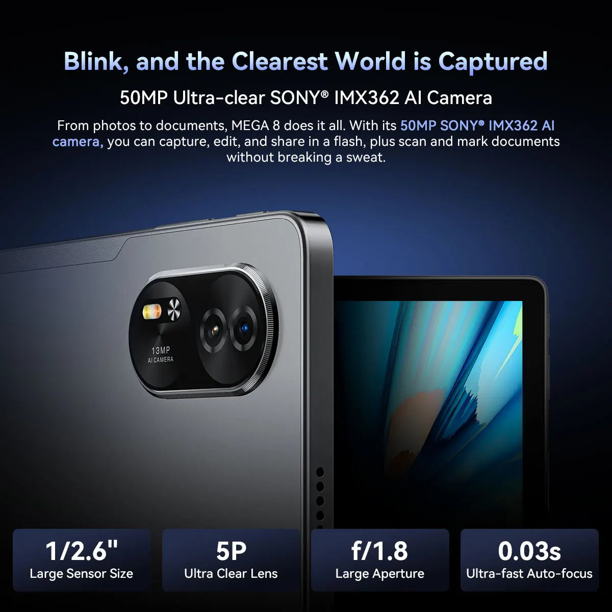 BLACKVIEW Mega 8 13" FHD 4G Android Tablet - 256GB