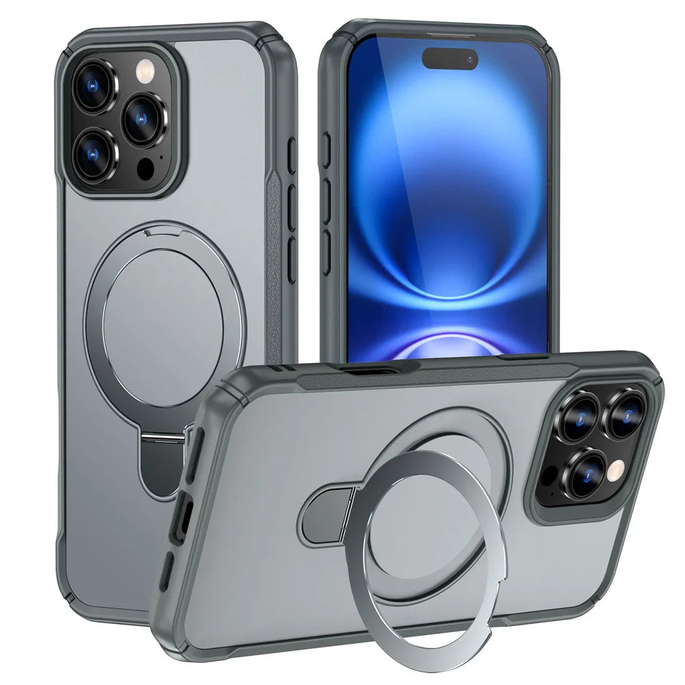Magsafe Shockproof Case for iPhone with Rotating Stand