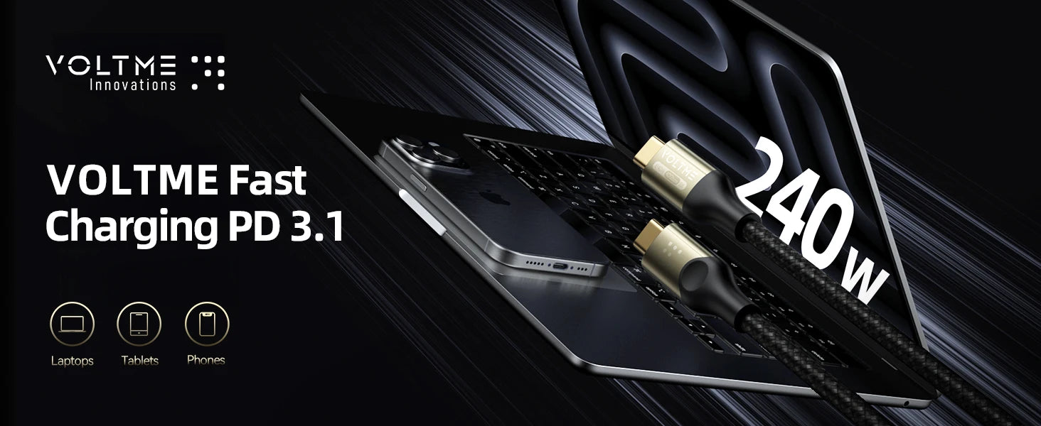 VOLTME 240W Type-C to Type-C Fast Charging and Data Cable