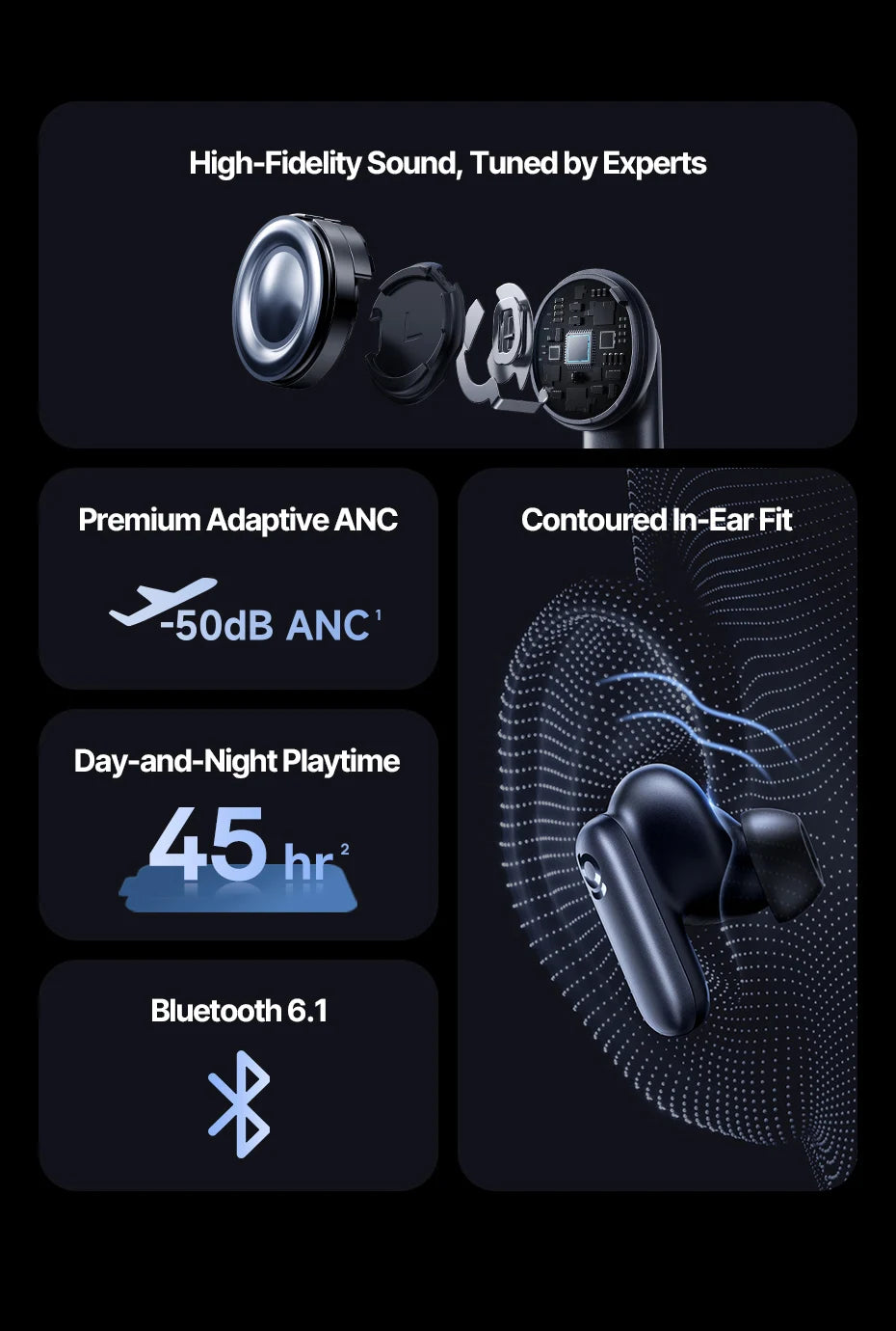 BASEUS Inspire XP1 Active Noise Cancelling Bluetooth Wireless Earbuds