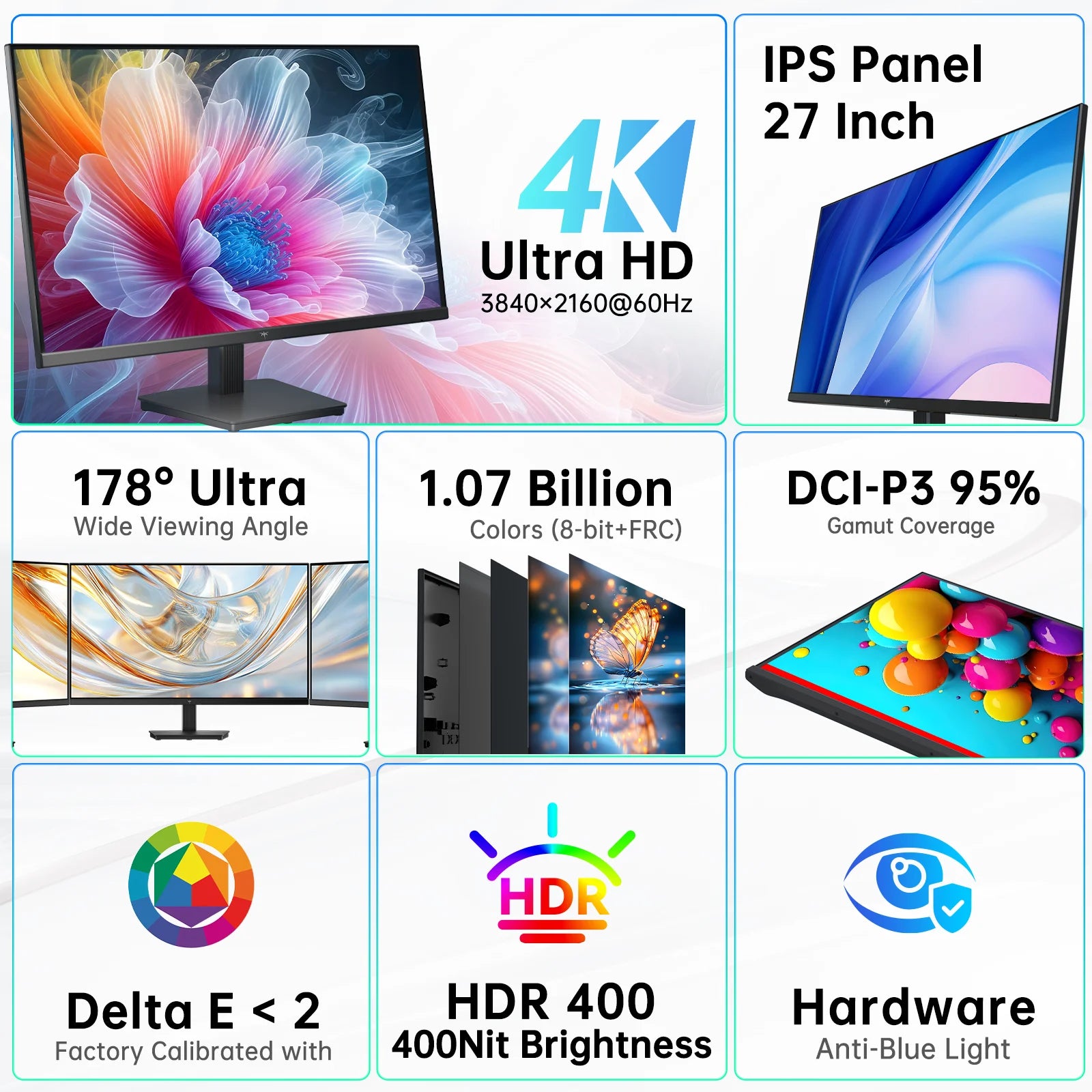 KTC 27" 60Hz 4K UHD Gaming Monitor - Black