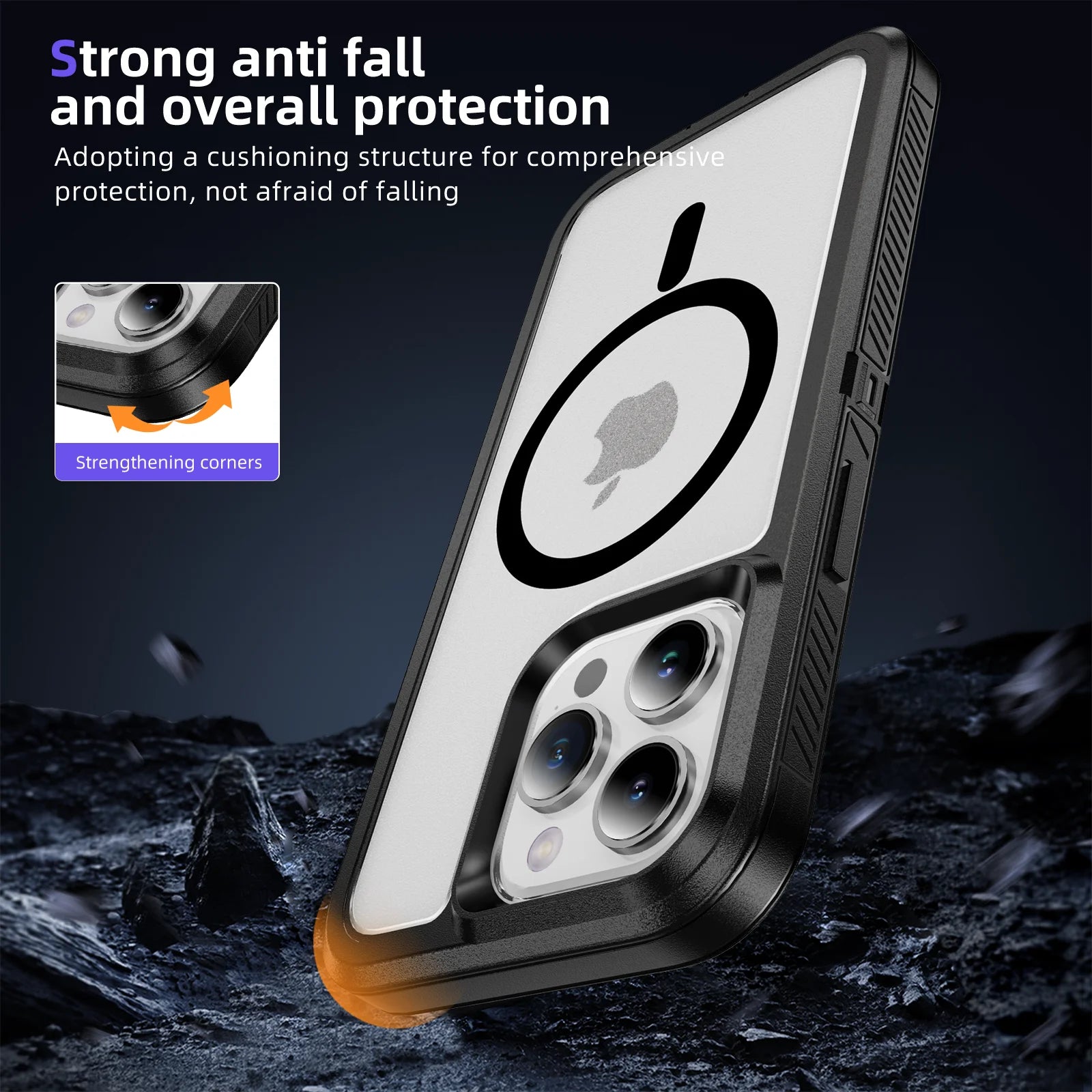 MagSafe Shockproof Double Layer Matte Case for iPhone