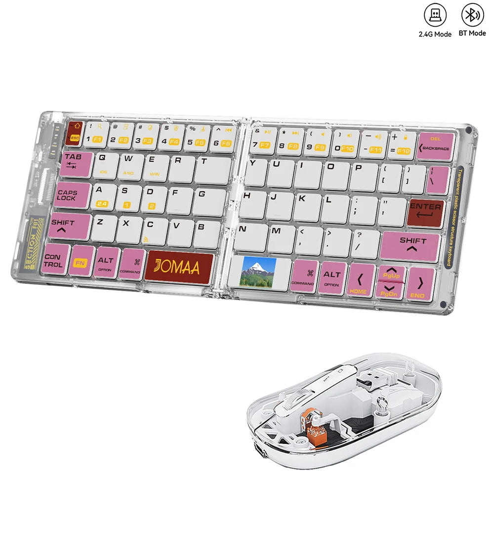 JOMAA Rechargeable Foldable Bluetooth Wireless Keyboard and Mouse