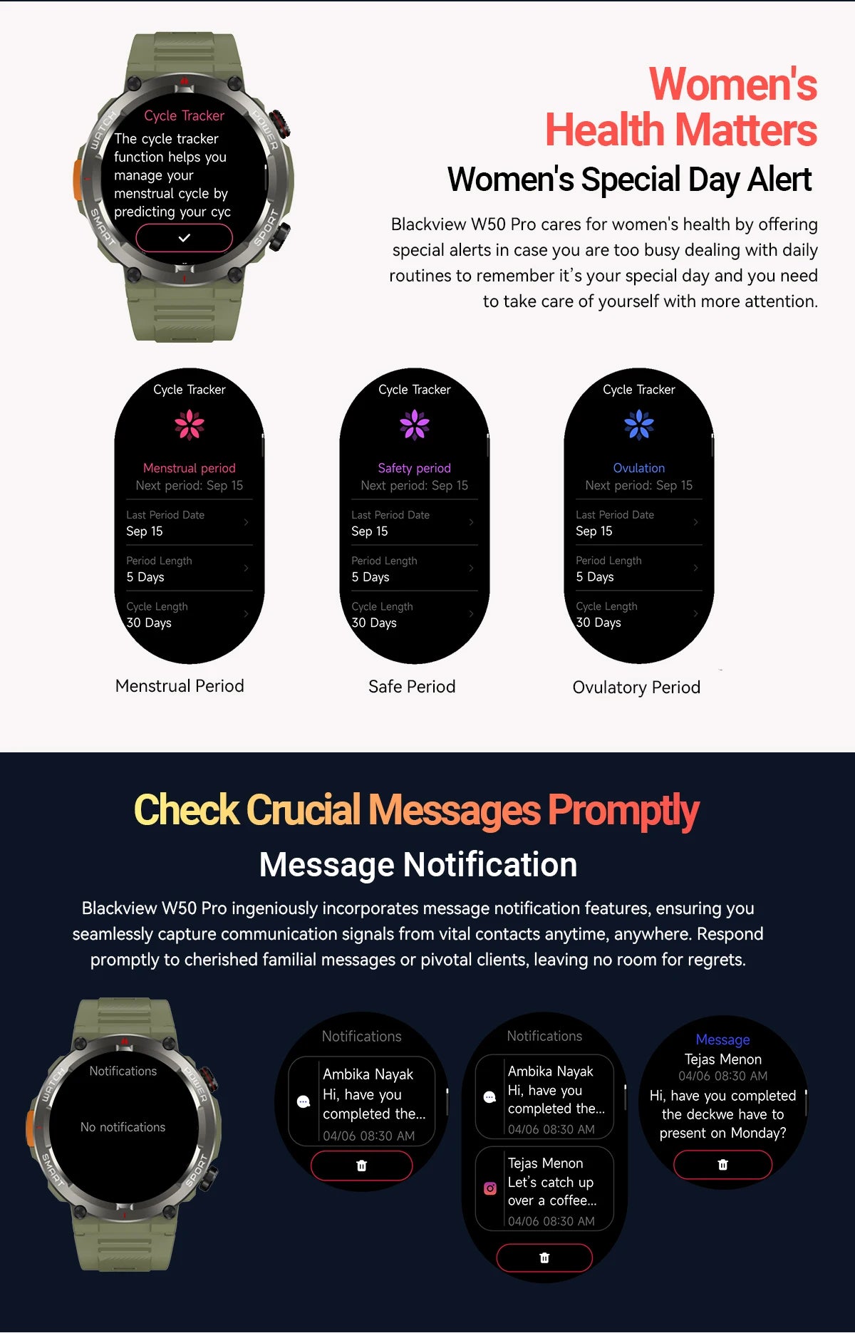 BLACKVIEW W50 Pro 1.45" Tactical Smart Watch