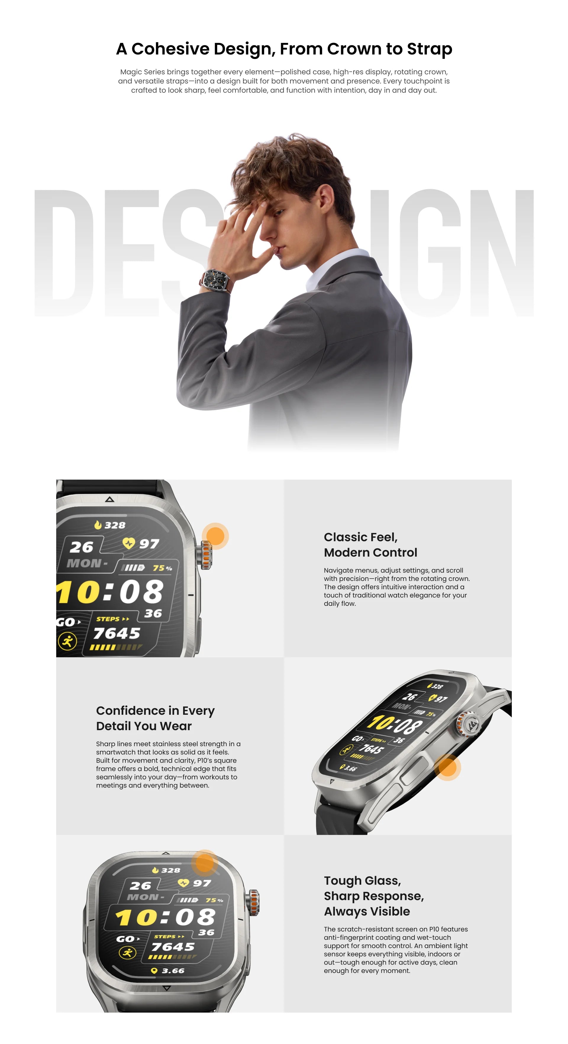 KOSPET Magic P10 1.96" GPS Smart Watch
