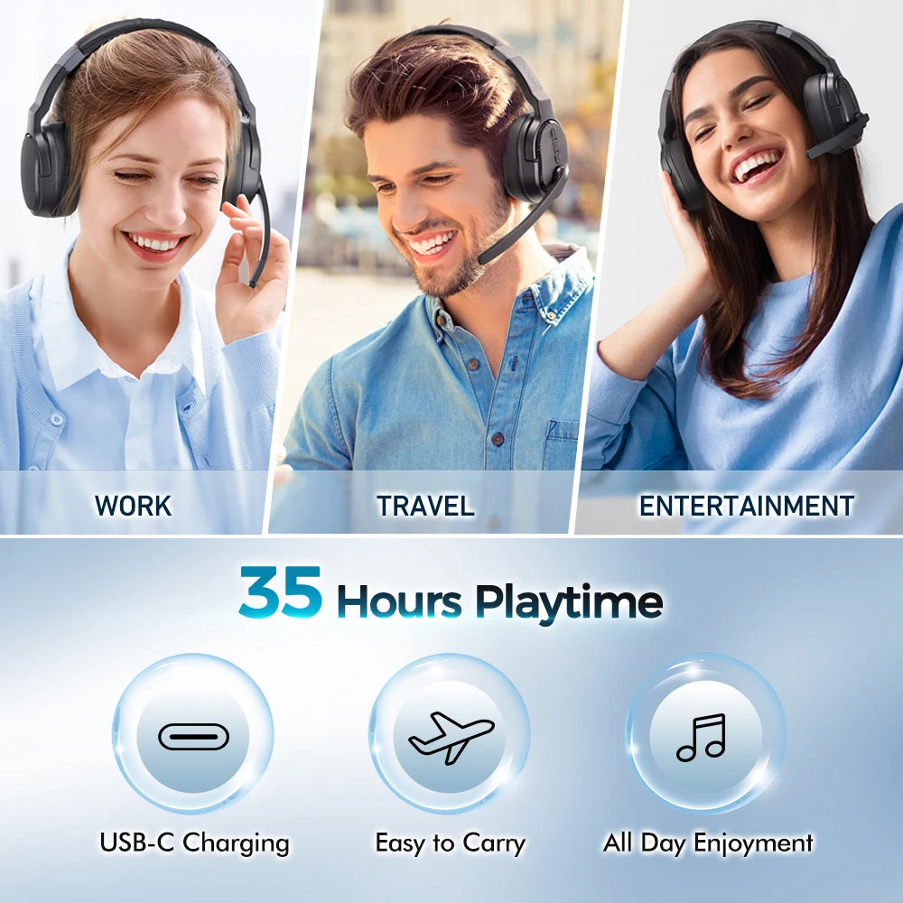 MPOW E65 2in1 Bluetooth Wireless Office Headset
