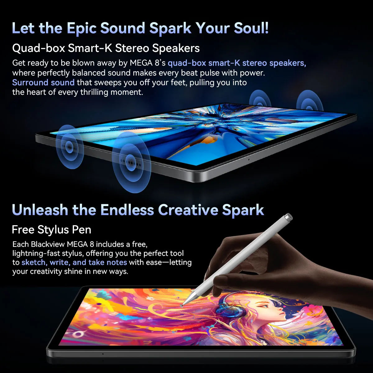BLACKVIEW Mega 8 13" FHD 4G Android Tablet - 256GB