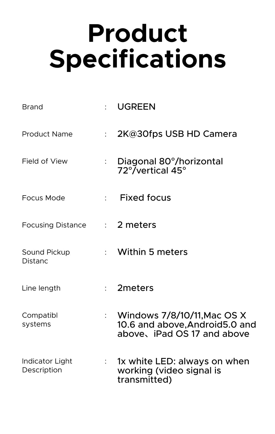 UGREEN 2K Ultra HD Streaming Webcam with Built-In Light