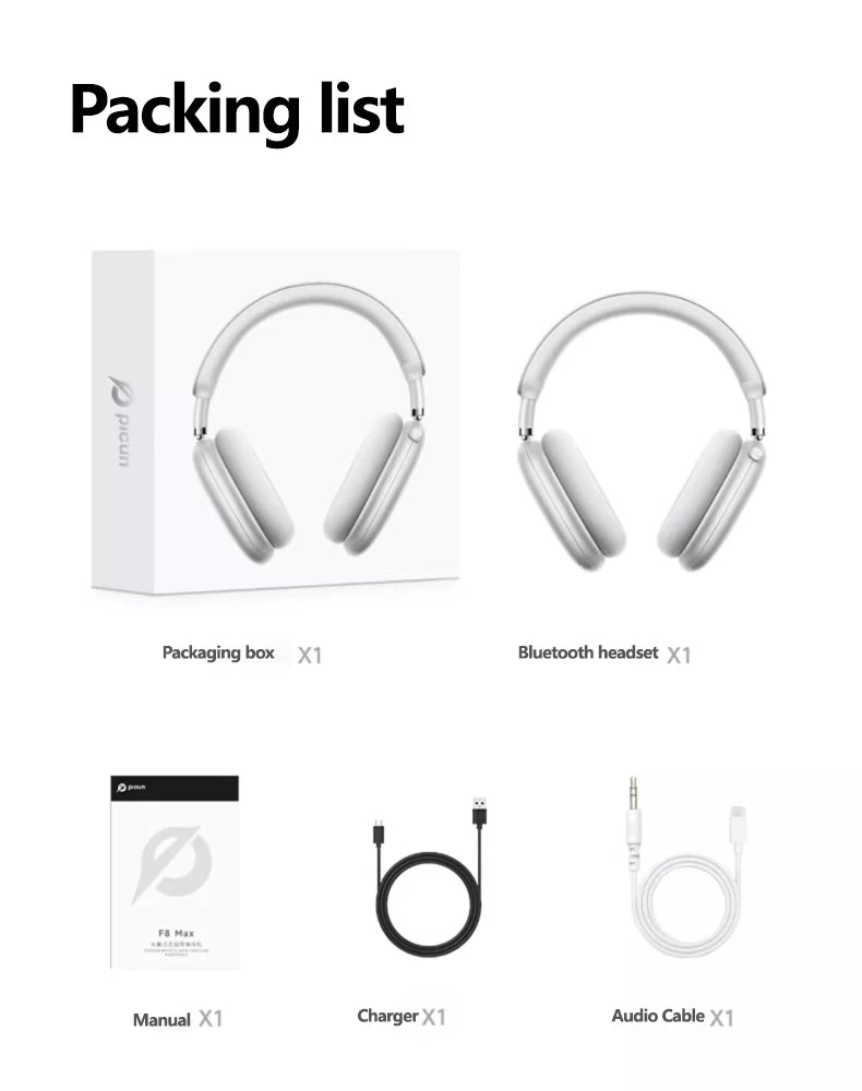 PICUN F8 Max Hybrid ANC Bluetooth Wireless Headphones