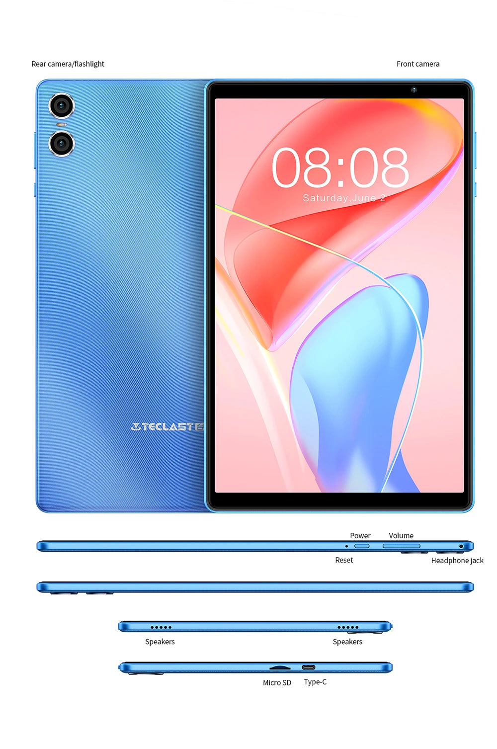 TECLAST P26T 10.1" Android Tablet - 128GB, Blue