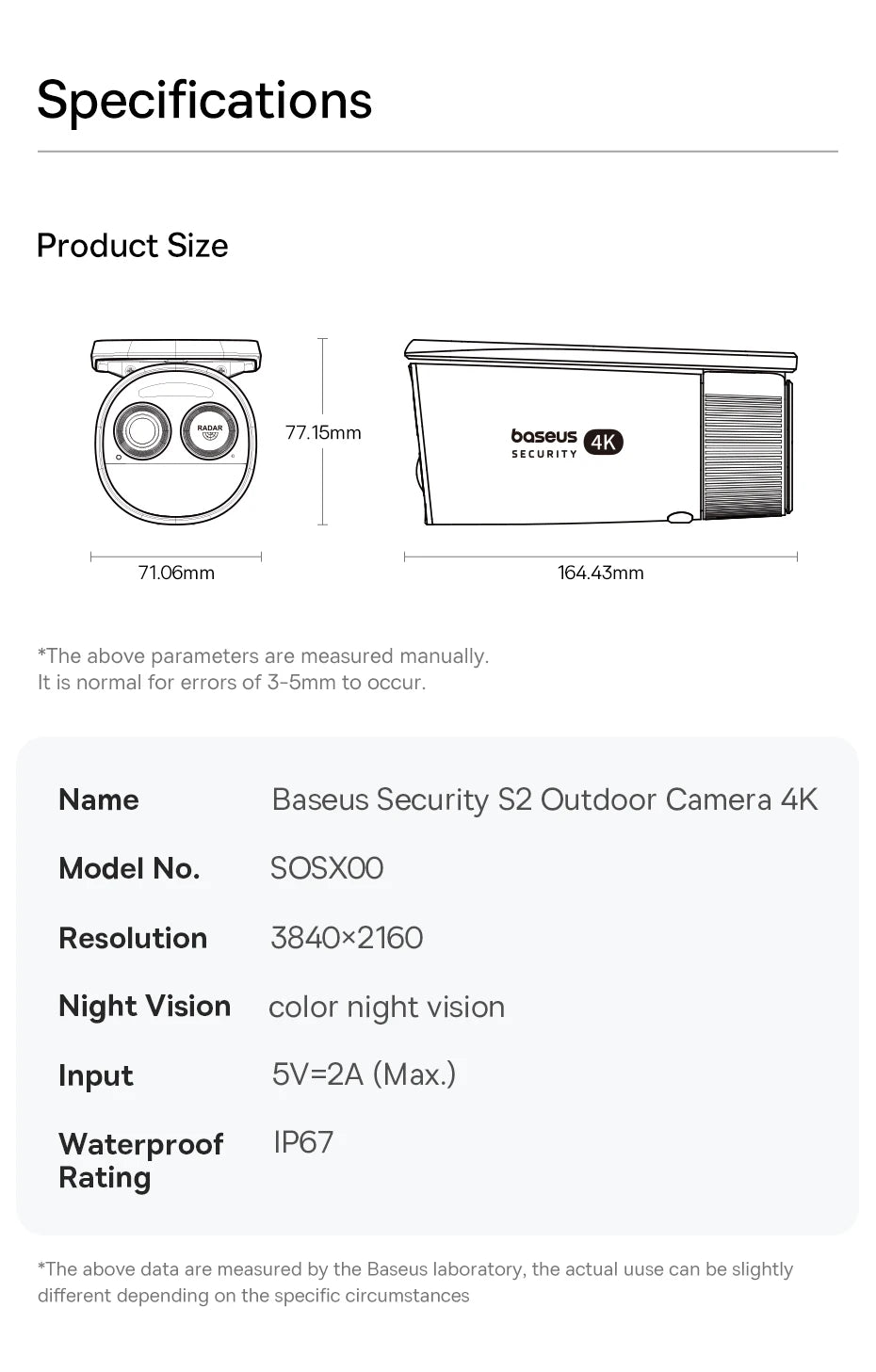 BASEUS Security S2 4K Smart Home Security Camera Kit