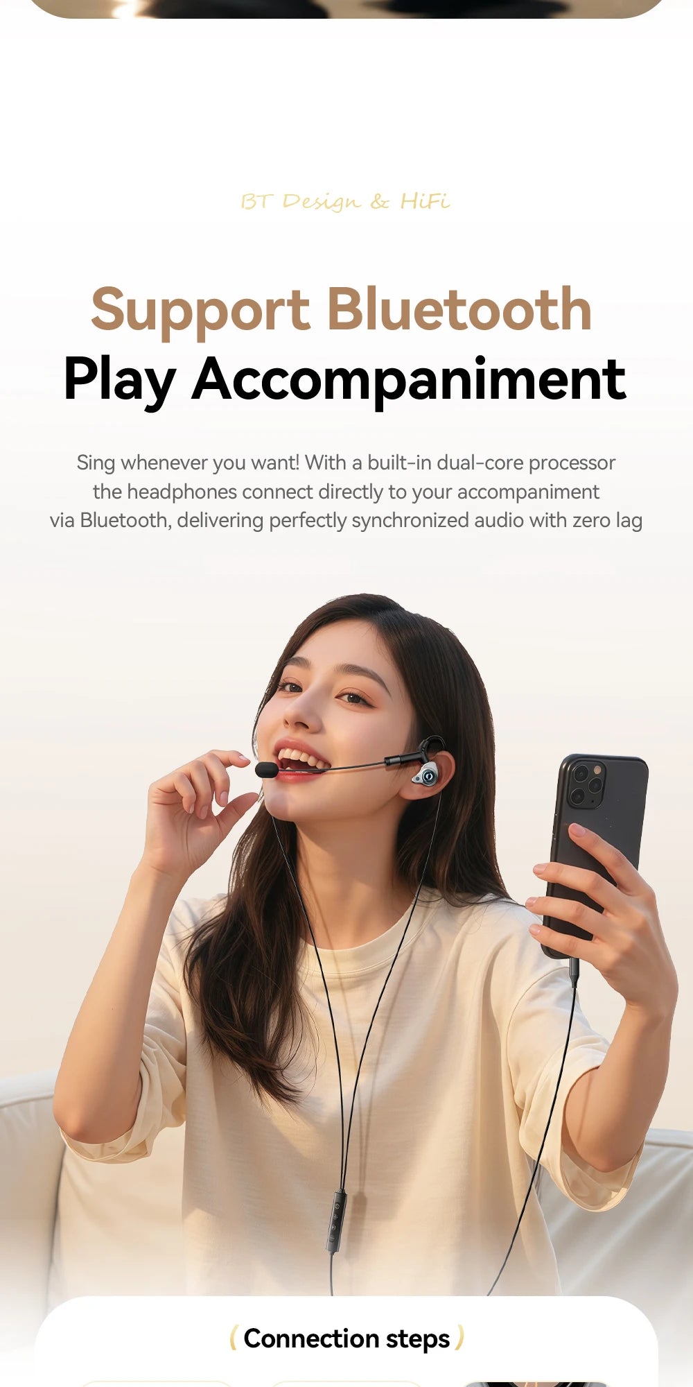 ESSAGER SK1 Karaoke Wired Earphones with Built-in Sound Card