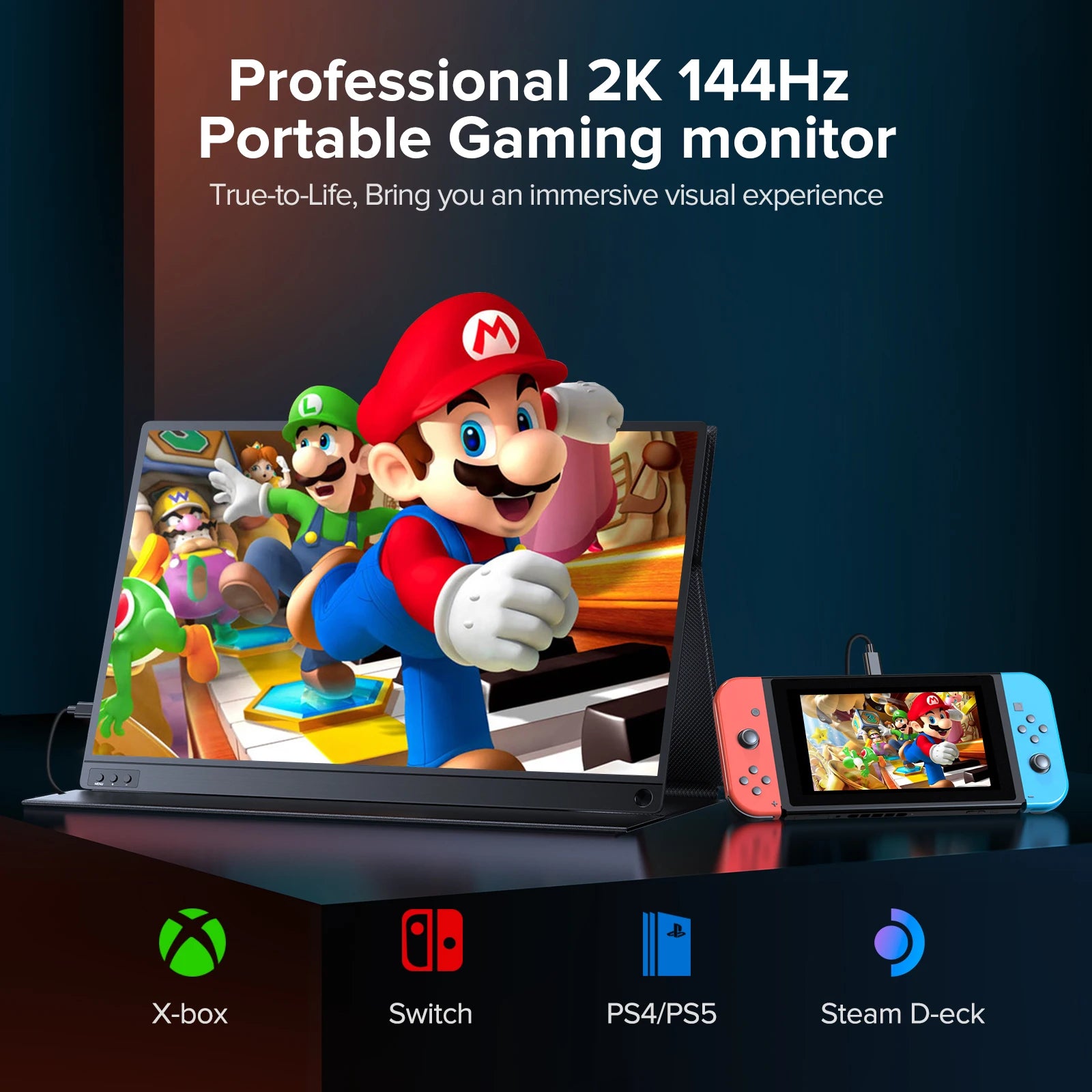 UPERFECT UGame J5 2K QHD 16.1" Portable Monitor with Integrated Stand