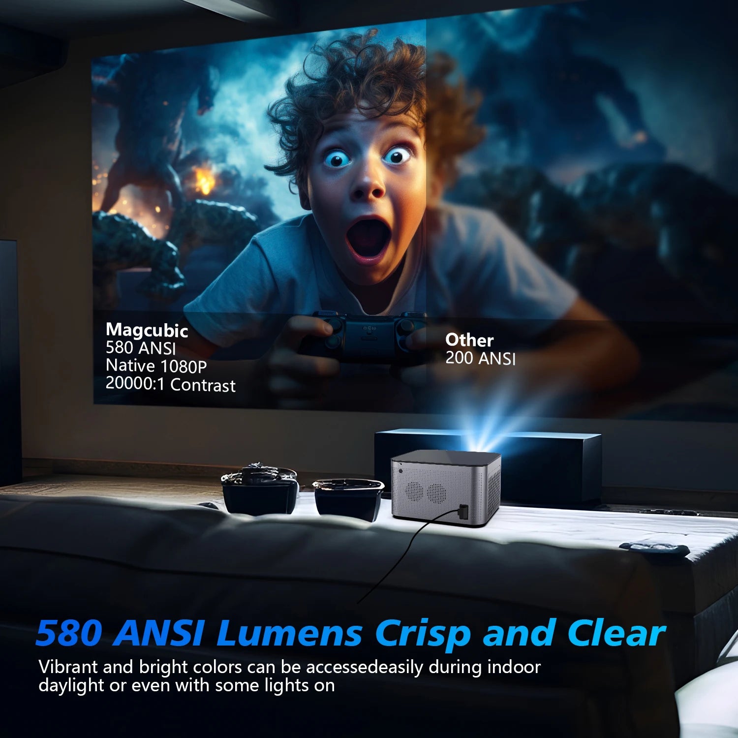 MAGCUBIC HY350 Pro Portable Bluetooth Home Cinema Projector
